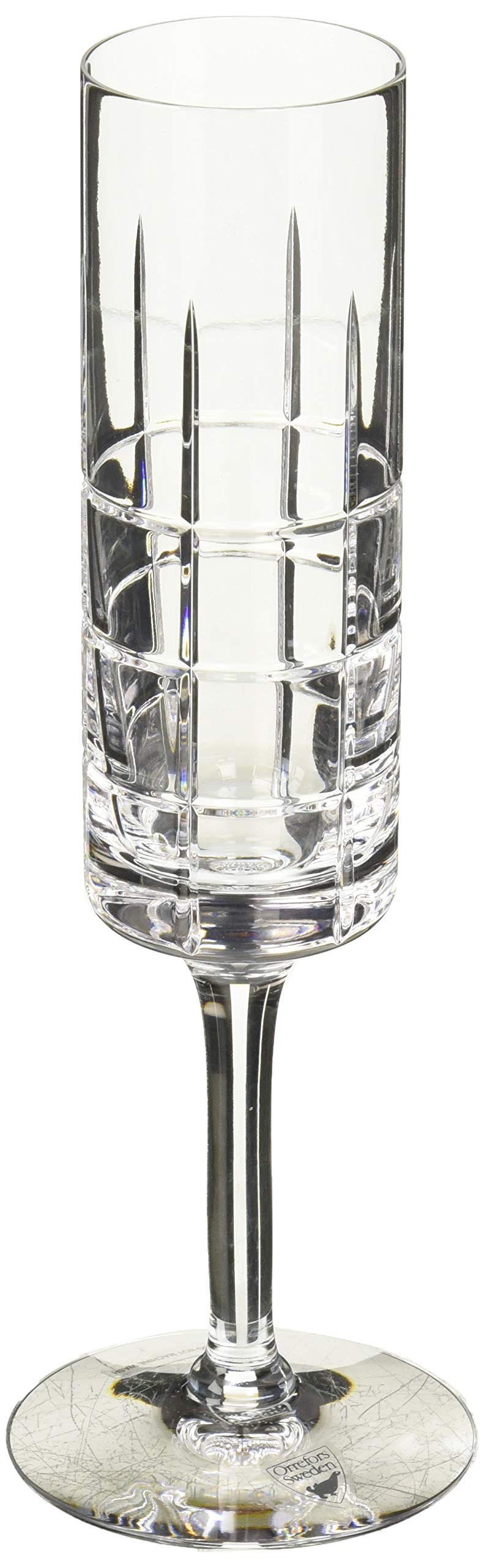Orrefors Street 5 Ounce Champagne Glasses Set of 2 - Elegant Crystal Flutes for Wedding Toasts, Romantic Dinners & Special Celebrations
