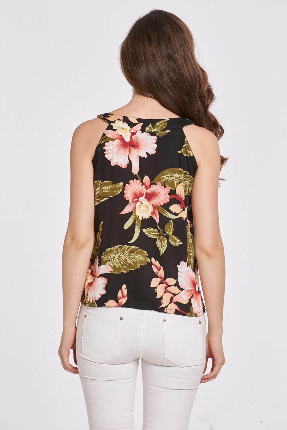 Women's Hawaiian Floral Tank Top - Breathable Summer Beachwear in Rafelxia Pattern (2 Colors) | Perfect for Vacation, Pool Party & Tropical Getaways
