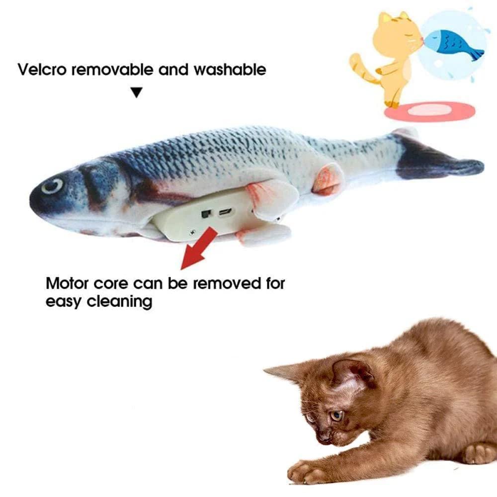 Interactive Electric Flipping Fish Cat Toy - Automatic Moving Kitten Plaything with Realistic Motion & Catnip - Perfect for Playtime, Exercise & Boredom Relief for Indoor Cats