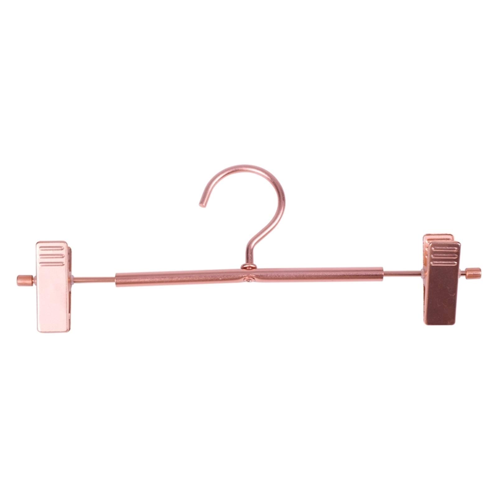 10-Pack Rose Gold Heavy-Duty Pants & Skirt Hangers with Clips - Strong Wall Hanger for Organizing Closets, Laundry Rooms & Dorm Storage (Rose Gold, 10 Bars)