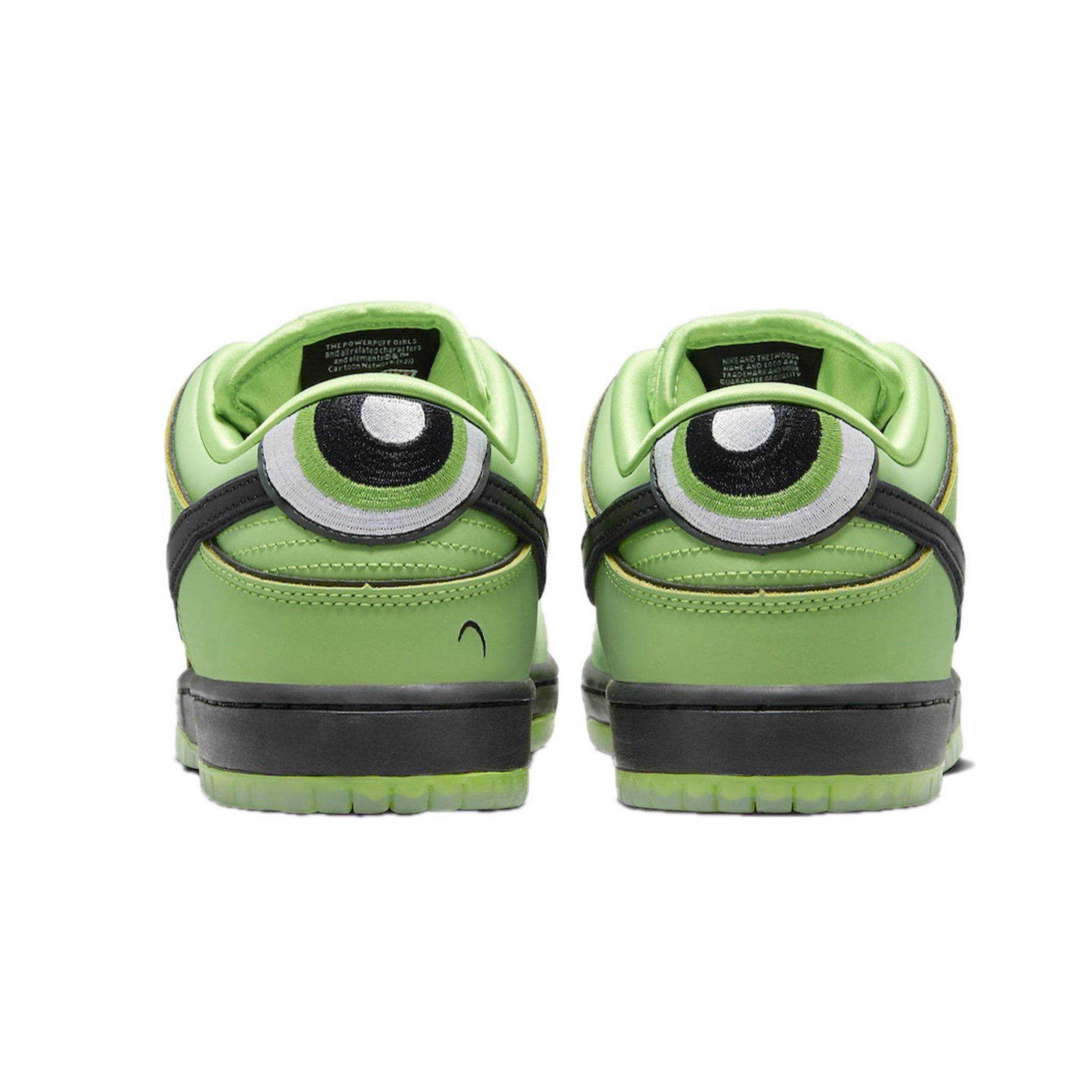 Nike SB Dunk Low PS Powerpuff Girls Buttercup Sneakers - Mean Green, Black & Lotus Pink Colorway - Perfect for Skateboarding, Streetwear Fashion & Collectors