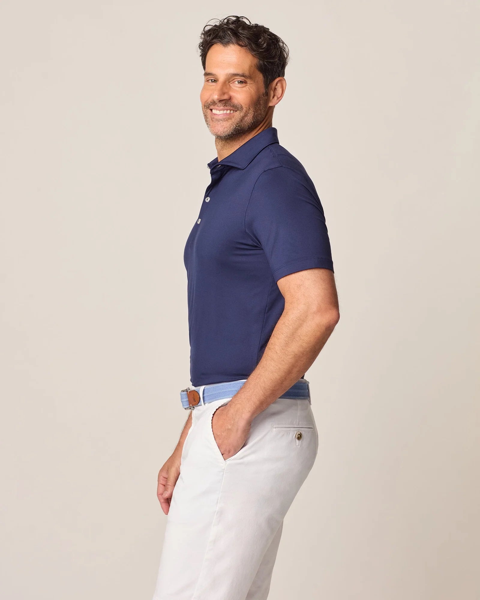 Johnnie O Birdie Prep Performance Polo Shirt for Men - Twilight Blue - Breathable Golf & Casual Wear for Work, Travel & Outdoor Activities
