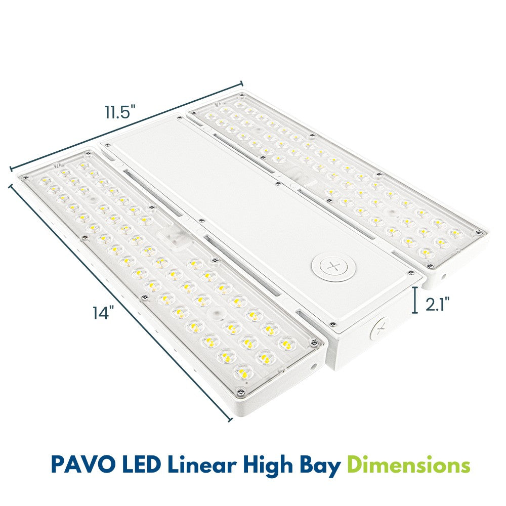 PAVO I LED Bay Light 130W/105W/90W - 20,020 Lumens High Bay Lighting Fixture - 120-277V Wide Voltage - 5000K Daylight White - Replaces 320W Metal Halide - Perfect for Warehouses, Garages & Industrial Spaces