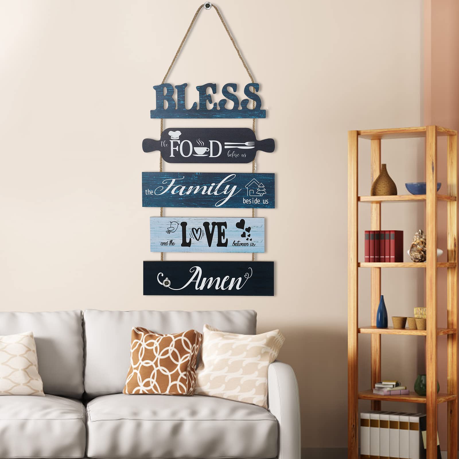 Farmhouse Kitchen Wall Decor - Rustic Wood Sign for Dining Room & Home