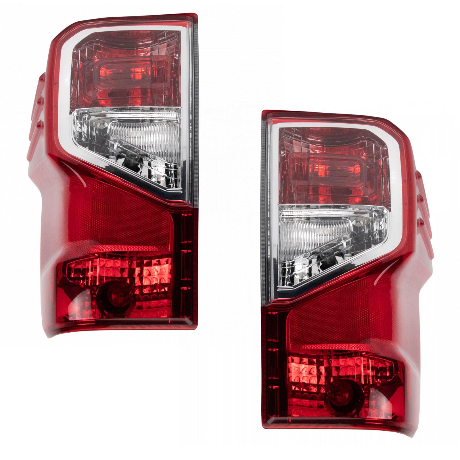 2017-2021 Nissan TITAN & 2016-2021 TITAN XD Rear Tail Lights Set - Halogen Compatible Replacement Parts (NI2800211 NI2801211) - Perfect for Night Driving & Enhanced Vehicle Safety