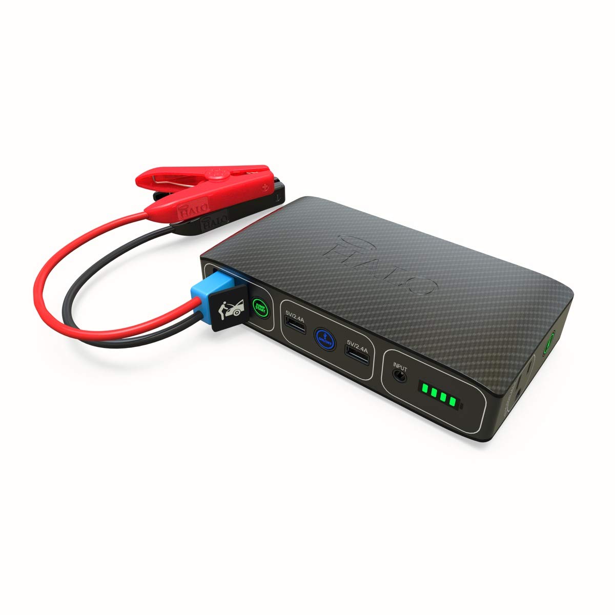HALO Bolt 58830 mWh Portable Power Bank - Phone & Laptop Charger, Car Jump Starter with AC Outlet & 12V Car Charger (Black Graphite) | Emergency Power for Camping, Travel & Road Trips