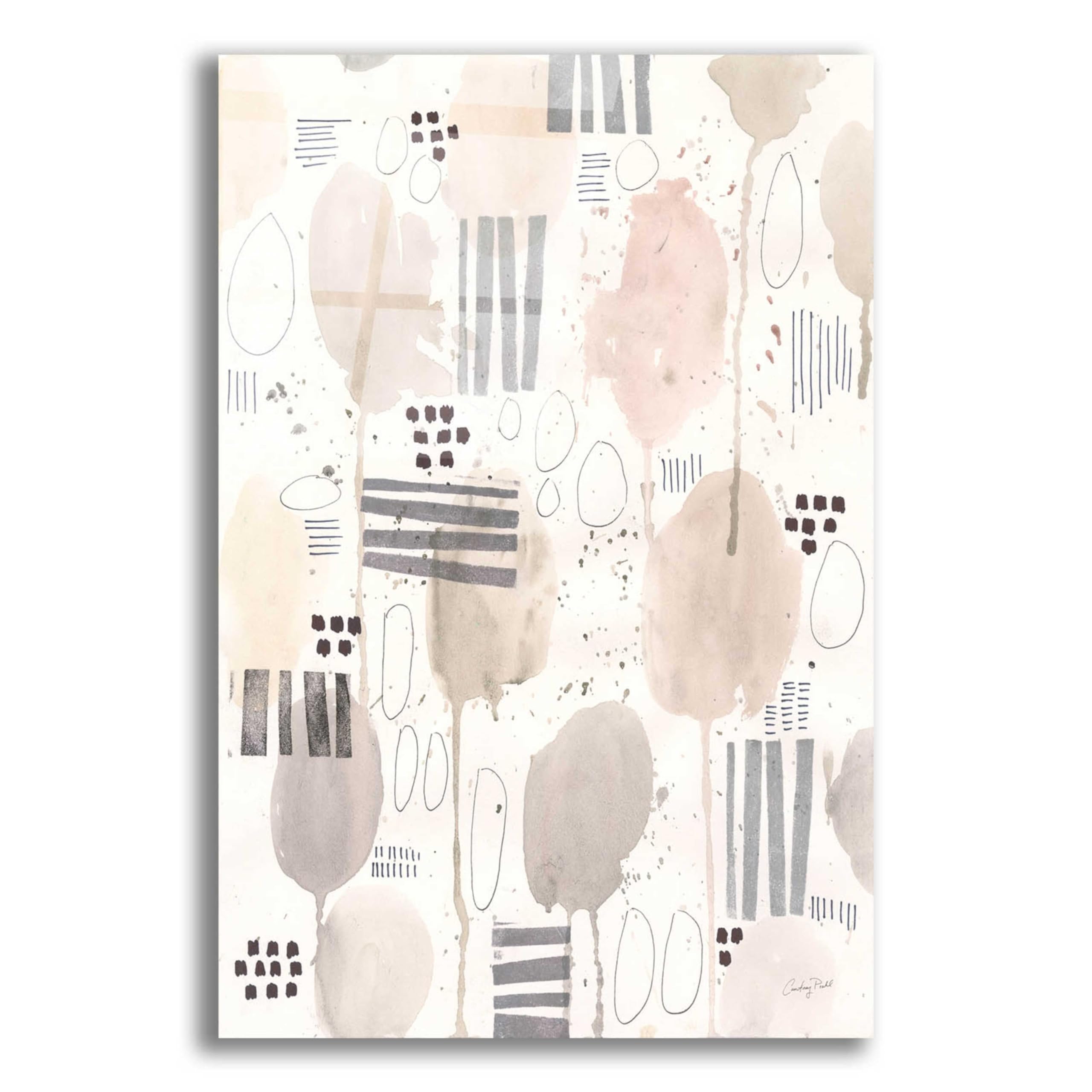 Courtney Prahl Neutral Studies II Acrylic Glass Wall Art - 16x24 Inches Modern Abstract Painting for Living Room, Bedroom & Office Decor