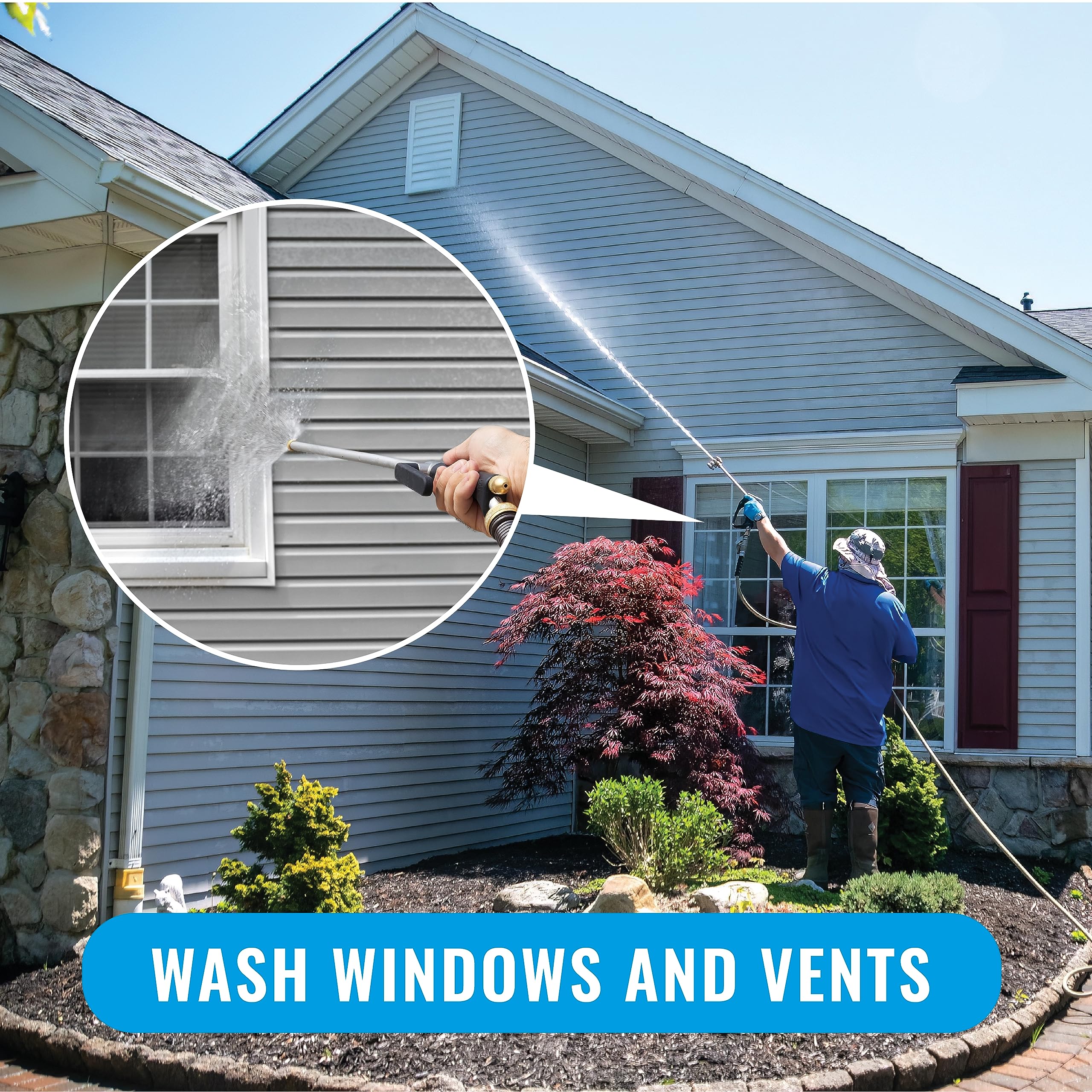 WaterJet Xhose Aqua Water Jet Power Washer - High Pressure Garden Hose Nozzle for Car Washing, Patio Cleaning, and Outdoor Use | Perfect for Home, Garage, and RV Cleaning