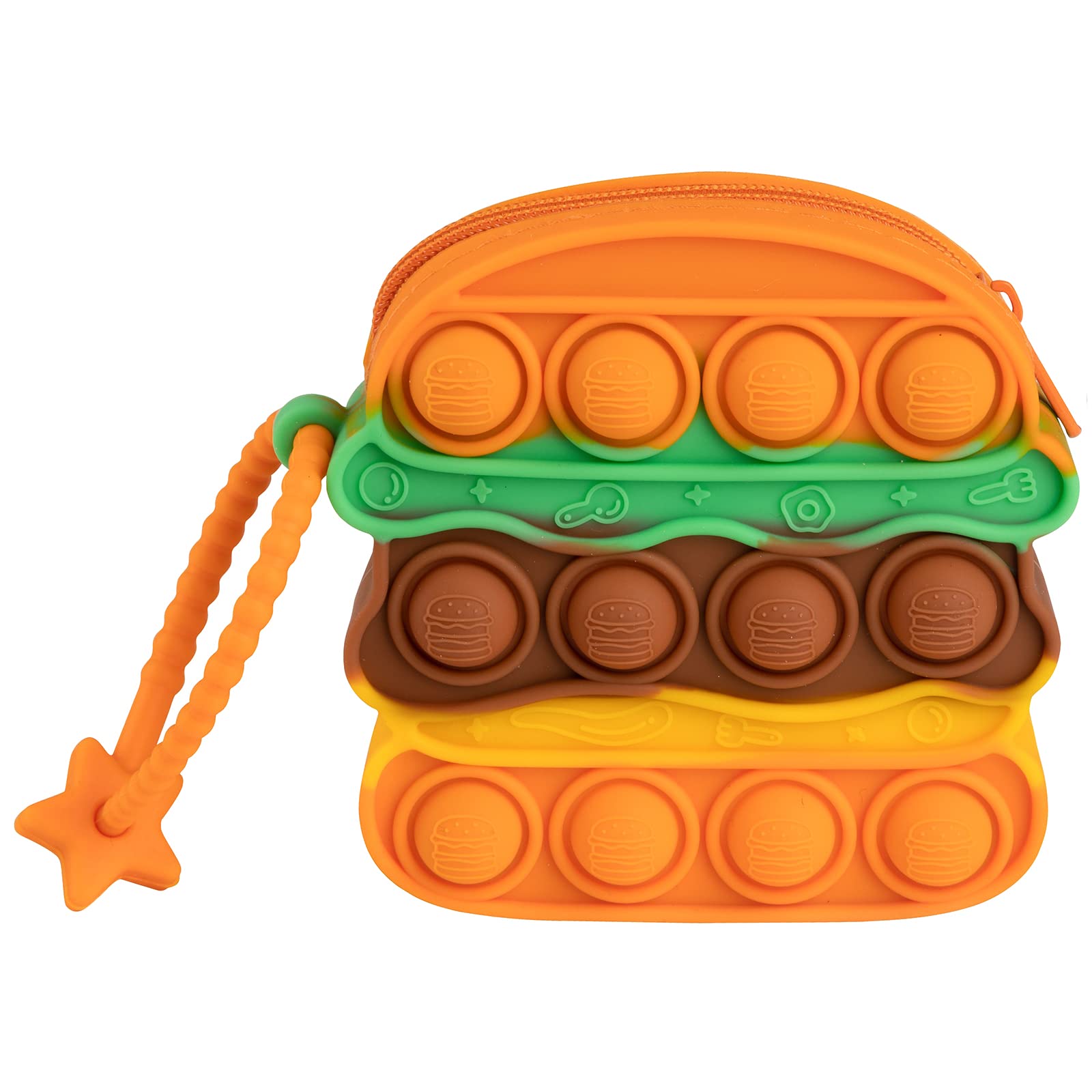 **AIZIXIN Cute Pop Purse Wallet Coin Bag for Kids & Girls – Popper Bubble Sensory Fidget Toy for Teens – Christmas Stocking & Birthday Party Gift (Hamburger Design) – Perfect for Stress Relief, Playtime & Travel**