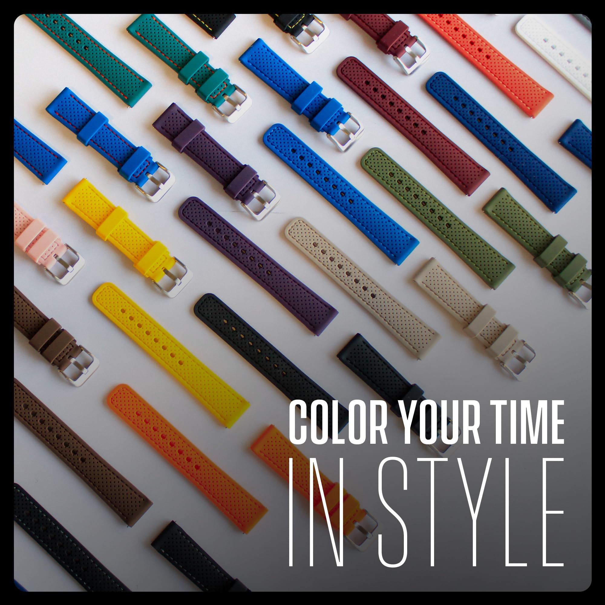 Premium Soft Silicone Adjustable Watch Band for Women & Men - Waterproof Quick Release Rubber Strap Compatible with Smartwatches & Regular Watches - Perfect for Sports, Fitness & Everyday Wear