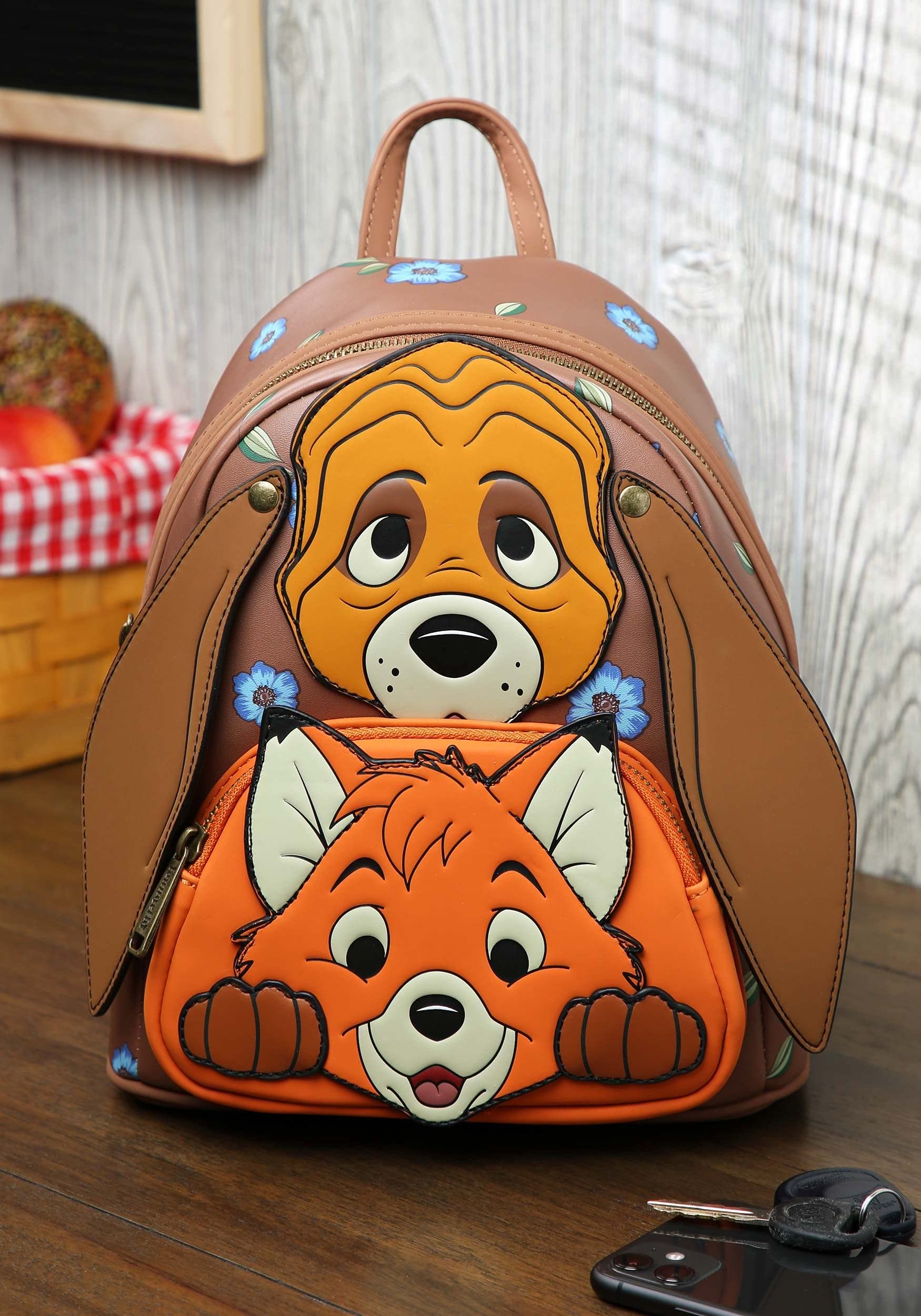 Disney Fox and The Hound Todd & Cooper Cosplay Women's Shoulder Bag - Loungefly Double Strap Purse for Disney Fans, Collectors & Everyday Use