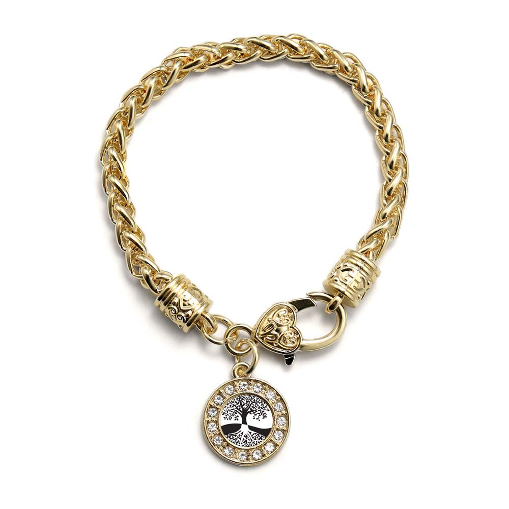 **Inspired Silver Gold Circle Charm Bracelet with Cubic Zirconia - Elegant Fashion Jewelry for Women - Perfect for Parties, Weddings & Everyday Wear**