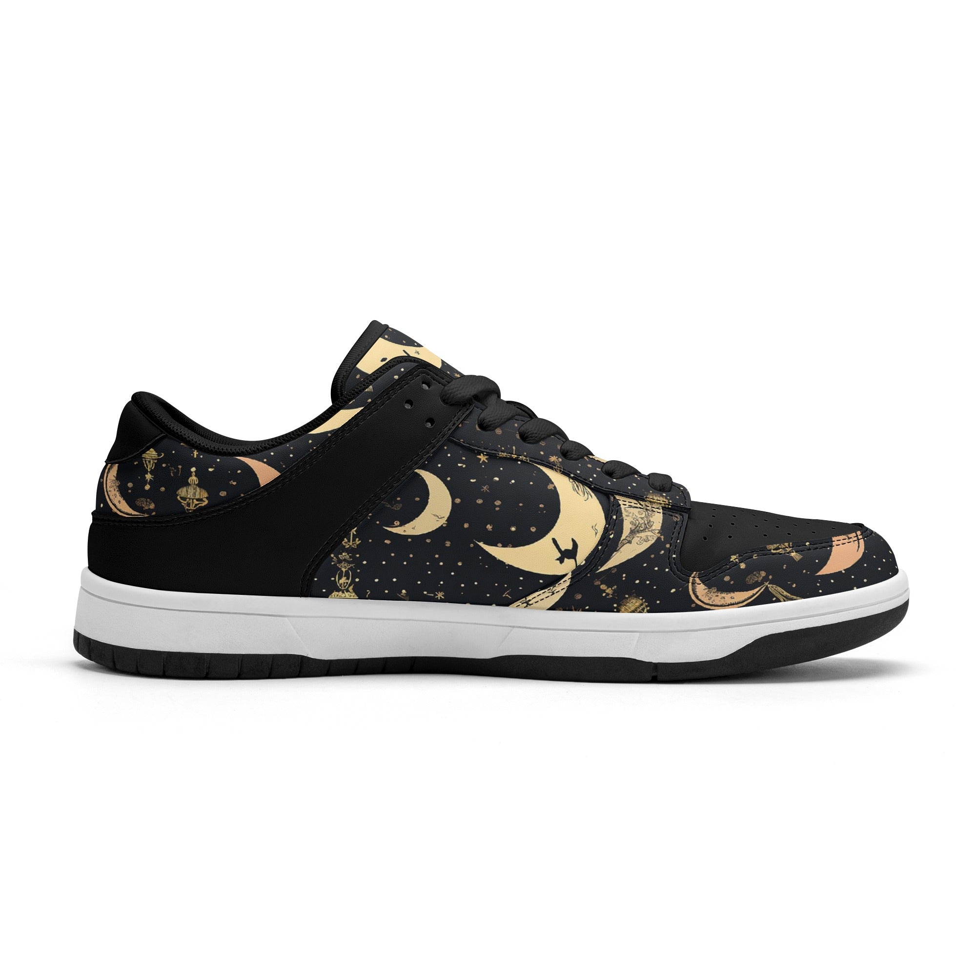 Crescent Moons Dunk Low Top Leather Sneakers for Women - Stylish & Comfortable Basketball Shoes for Casual Wear, Street Fashion & Everyday Outfits