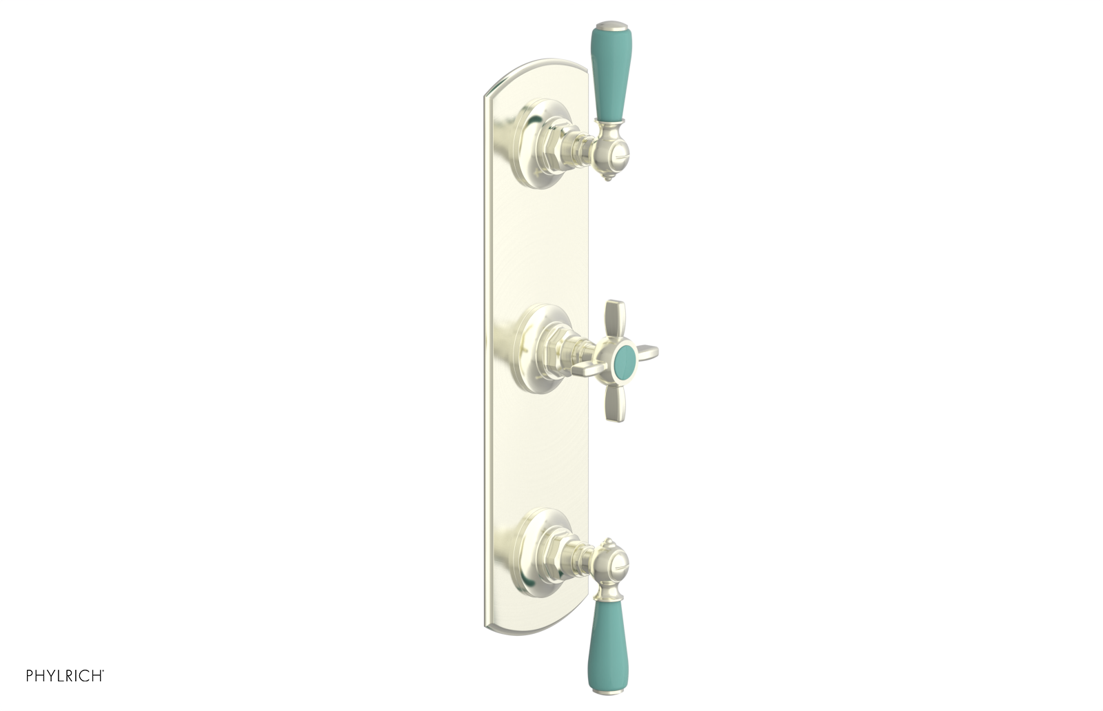 Jamestown Thermostatic Shower Valve with Dual Volume Control - Turquoise Accents (Model 4-740) for Modern Bathroom & Spa Experience
