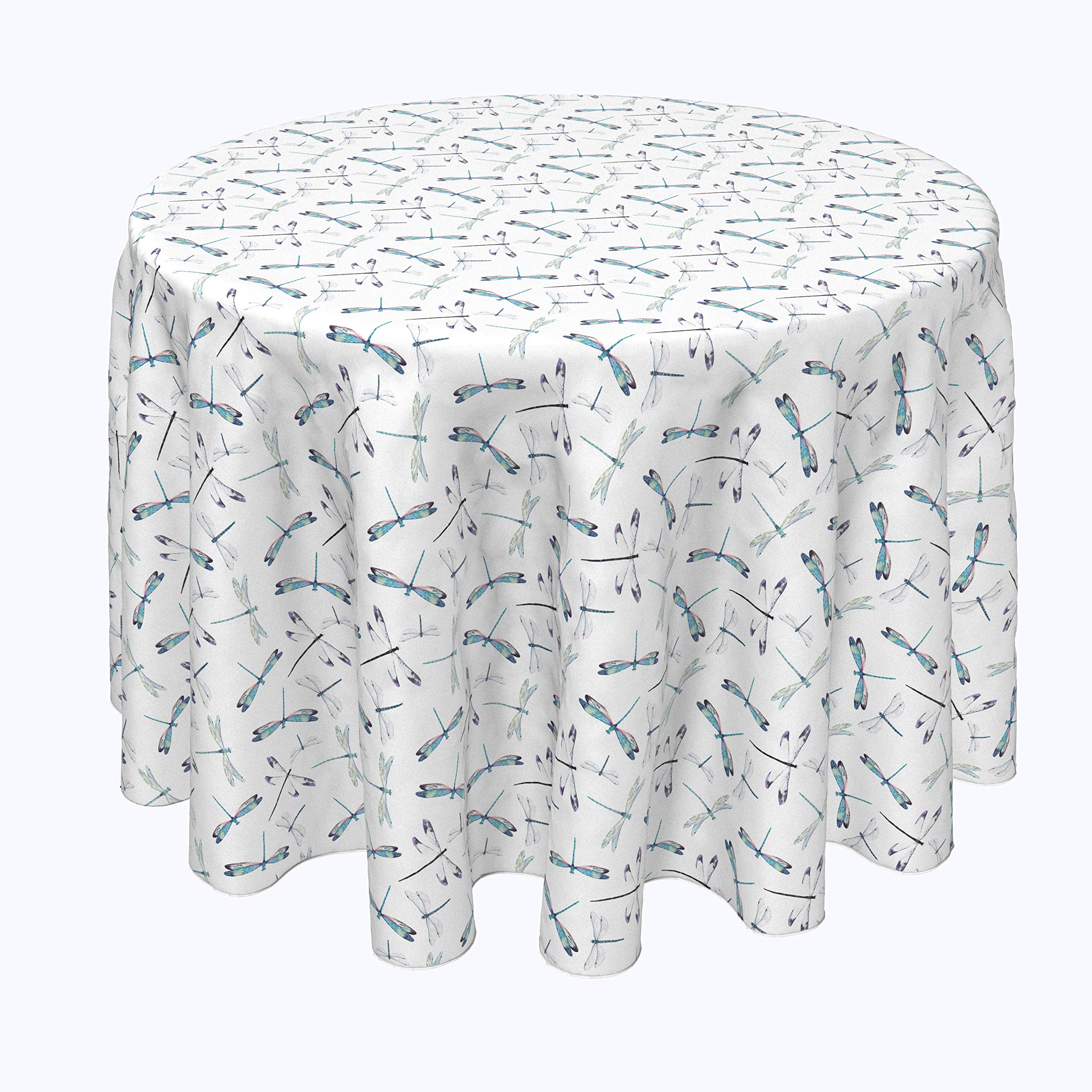Machine Washable 100% Milliken Polyester Tablecloths & Table Runners Set - Dragonfly Pattern 90