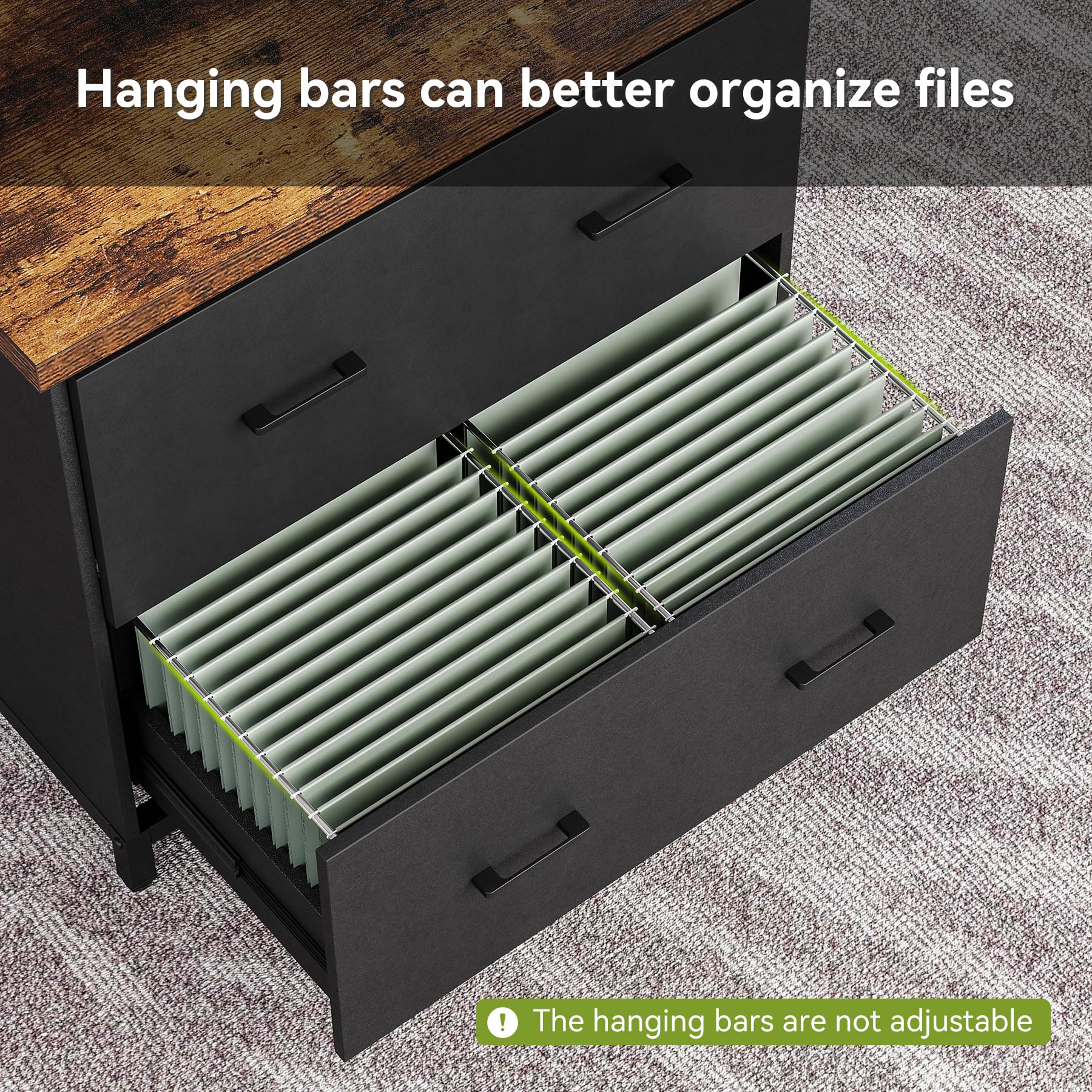 2-Drawer Lateral File Cabinet for Home Office - 30.7