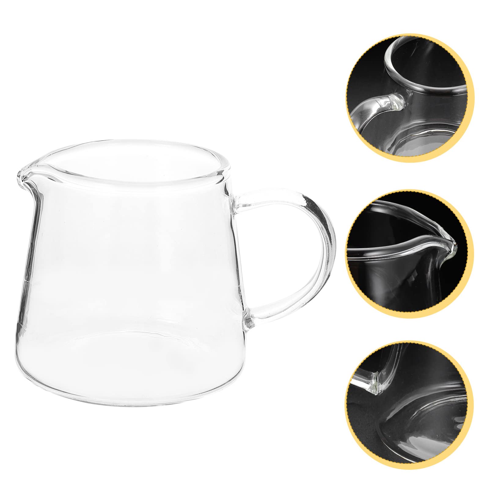 2-Piece Crystal Glass Creamer Pitcher Set - Coffee & Milk Frothing Pitcher, Sauce Jug - Perfect for Latte Art, Kitchen Serving & Coffee Shops
