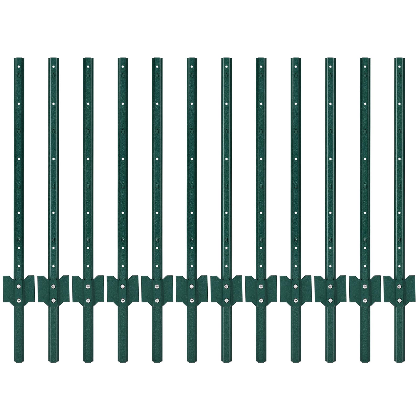 GARVEE 3FT Heavy Duty Metal U Post Fence Stakes - 12 Pack Rust Resistant Garden & Yard Posts for Fences, Plants & Signs - Easy Hammer Installation - Perfect for Garden Fencing, Vine Support, and Signage Installation