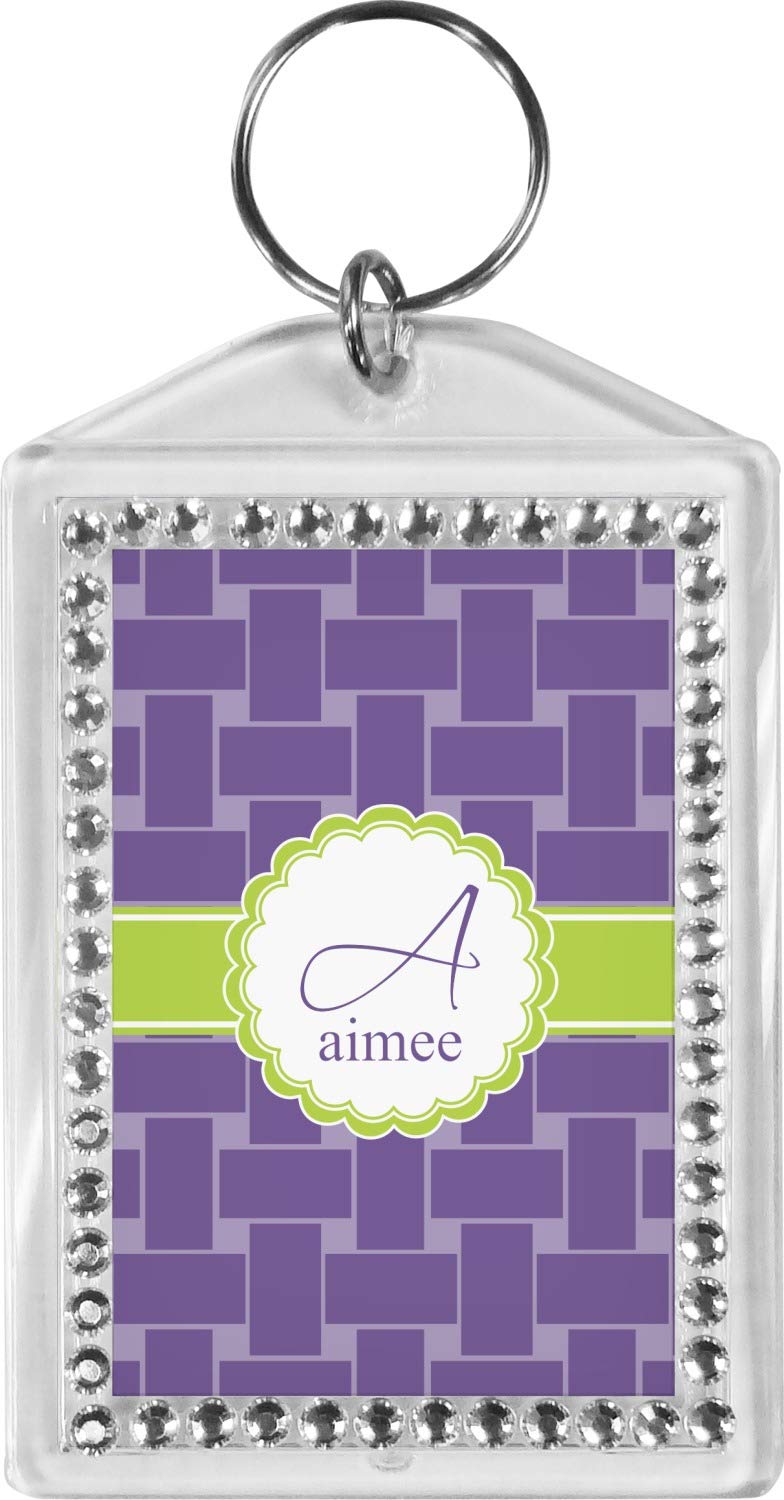 YouCustomizeIt Personalized Waffle Weave Bling Keychain - Custom Name Keyring for Women & Girls - Perfect for Gifts, Backpacks, and Purse Accessories