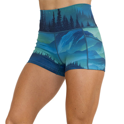Men's & Women's Aurora Borealis Print Shorts - Trendy Casual Summer Shorts for Beach, Gym, and Outdoor Activities