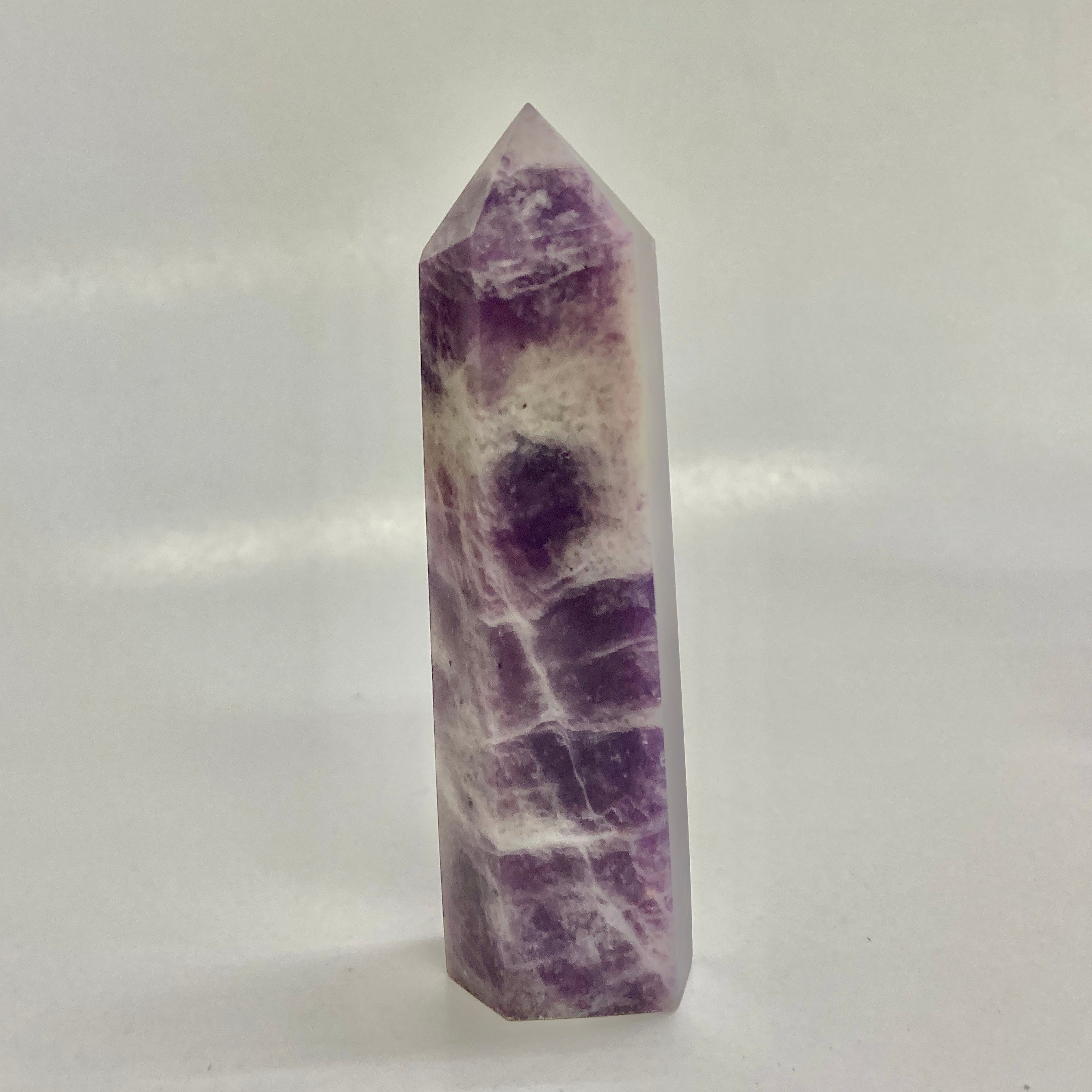 Natural Lepidolite Crystal Tower - Healing Stone for Stress Relief & Positive Energy | Meditation, Reiki, Home Decor, Office Feng Shui