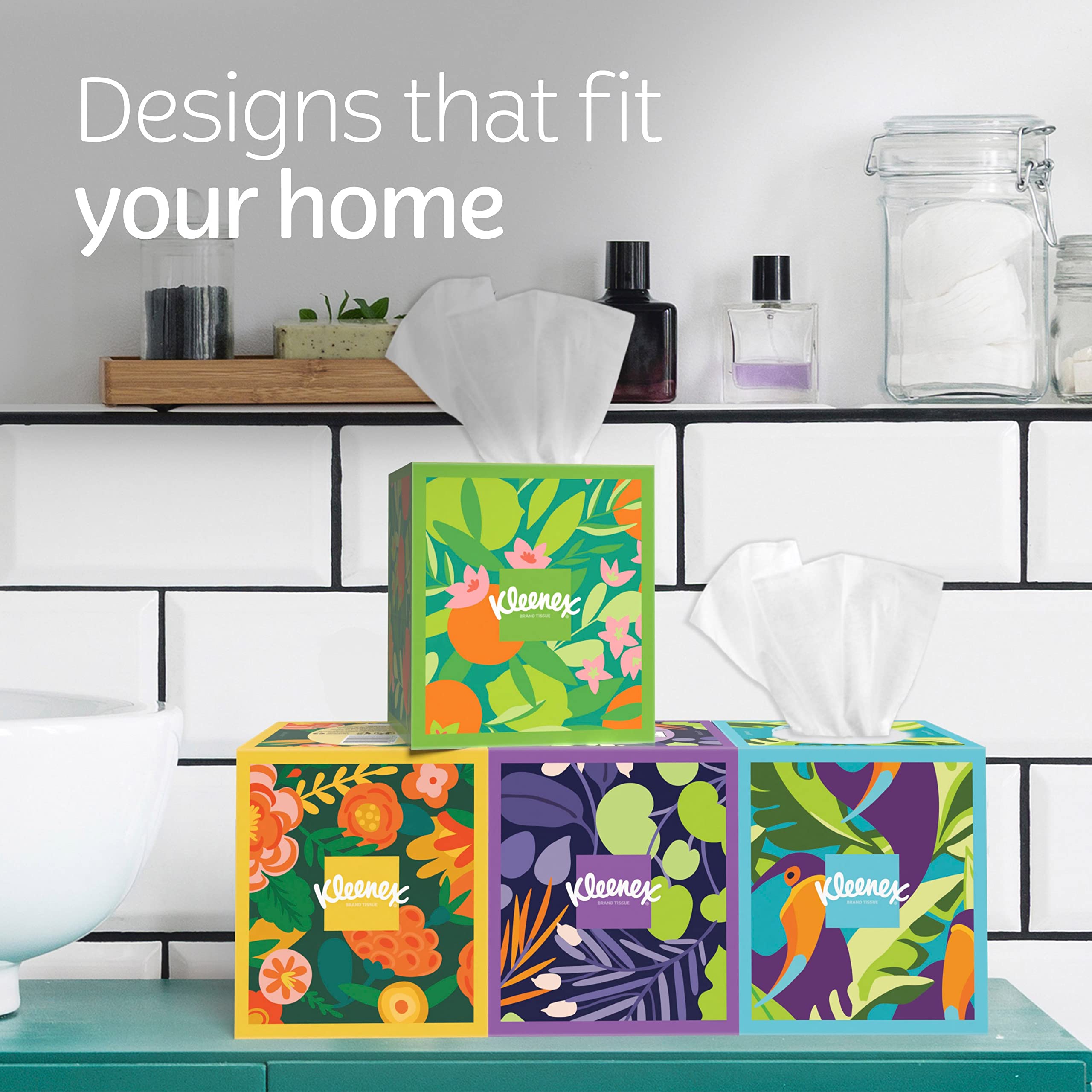Kleenex Ultra Soft Facial Tissues - 8 Cube Boxes (80 Tissues Each) | 3-Ply for Gentle Comfort | Home, Office & Travel Essentials | Hypoallergenic & Lotion-Infused