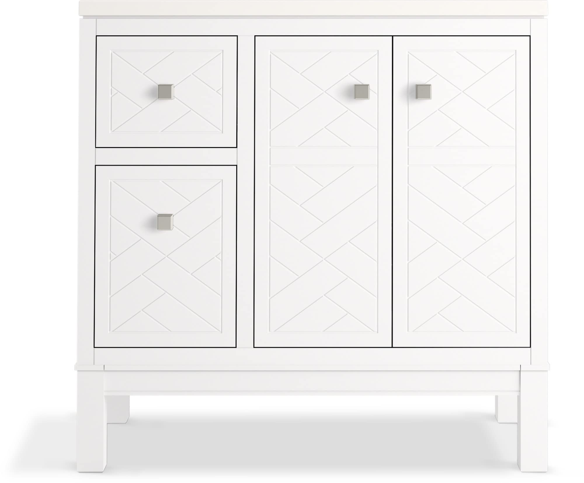 KOHLER Beauxline 36-inch Bathroom Vanity Set with Mirror & Sink - Modern Double Sink Vanity for Master Bathroom or Guest Bath Remodel