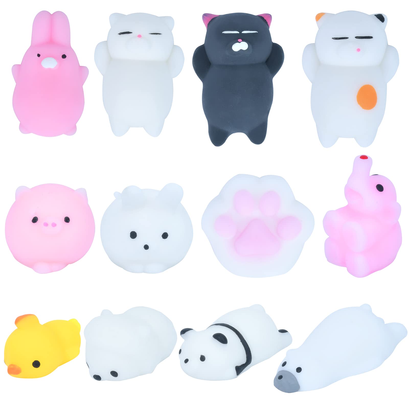 12Pcs Kawaii Squishy Toys - Cute Anti Stress Squishies for Kids & Adults, Soft Mini Squishy Sensory Toys for Birthday Christmas Gifts - Perfect for Stress Relief, Party Favors and Sensory Play