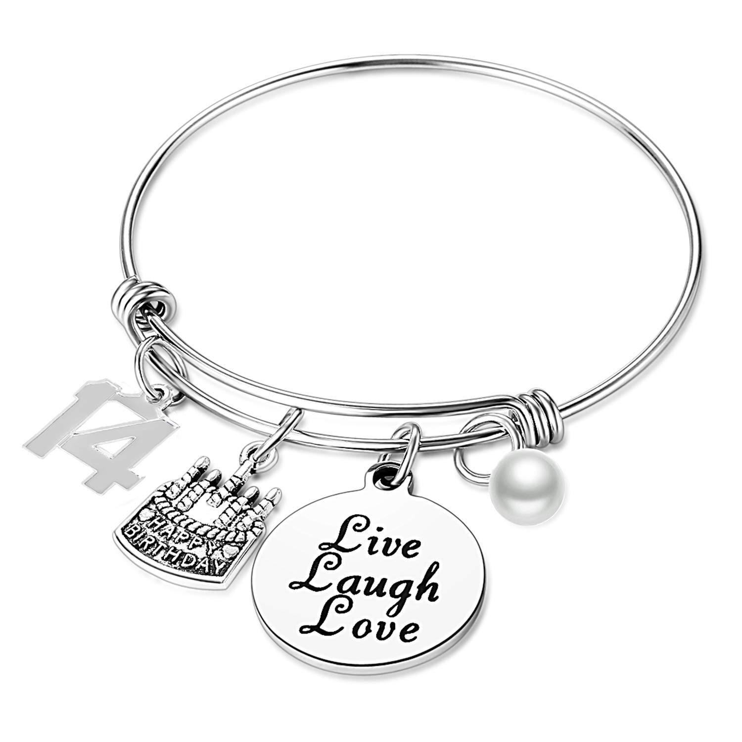 Nimteve Expandable Bangle Birthday Bracelet for Women - Elegant Charm Bracelet Jewelry Gift for Her - Perfect for Birthdays, Anniversaries & Special Occasions