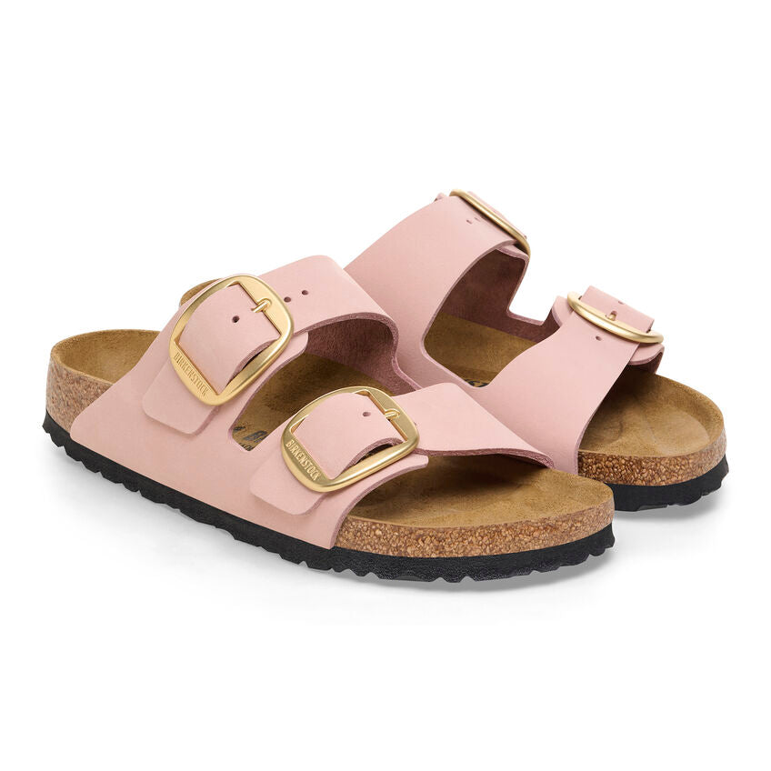 Birkenstock Arizona Big Buckle Sandals - Soft Pink Nubuck Leather - Comfortable Orthopedic Footbed - Perfect for Casual Wear, Summer Outfits & Beach Vacations