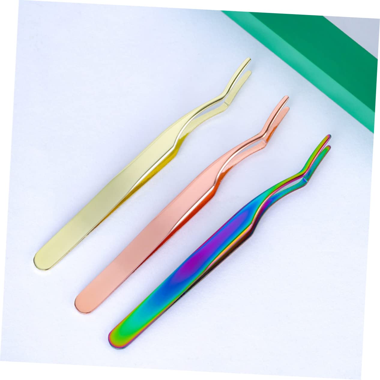 2PCS Professional Lash Extension Tweezers Set - Curved & Straight Eyelash Tweezers for Perfect Extensions | Salon & Home Use | Ideal for Professional Stylists & DIY Beauty Enthusiasts
