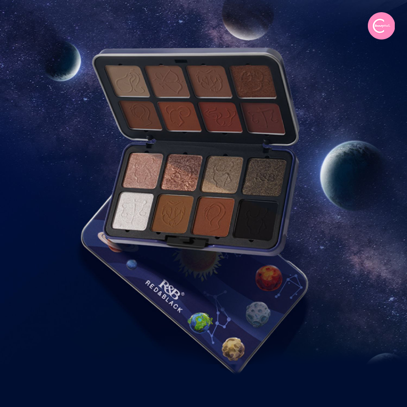 Vibrant 16-Color Eyeshadow Palette in Red & Black Shades - Perfect for Day & Night Makeup Looks