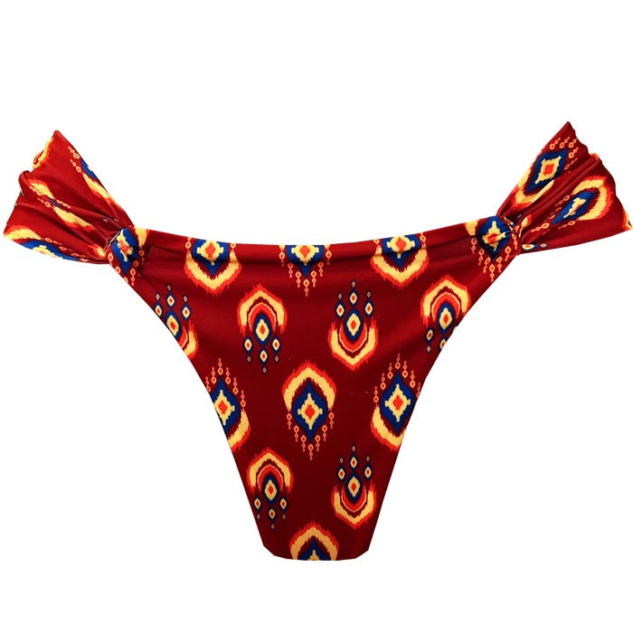 Brazilian Classic Side Scrunch Bikini Bottom - Sexy Brown Swimwear for Women, Perfect for Beach Vacation & Pool Party