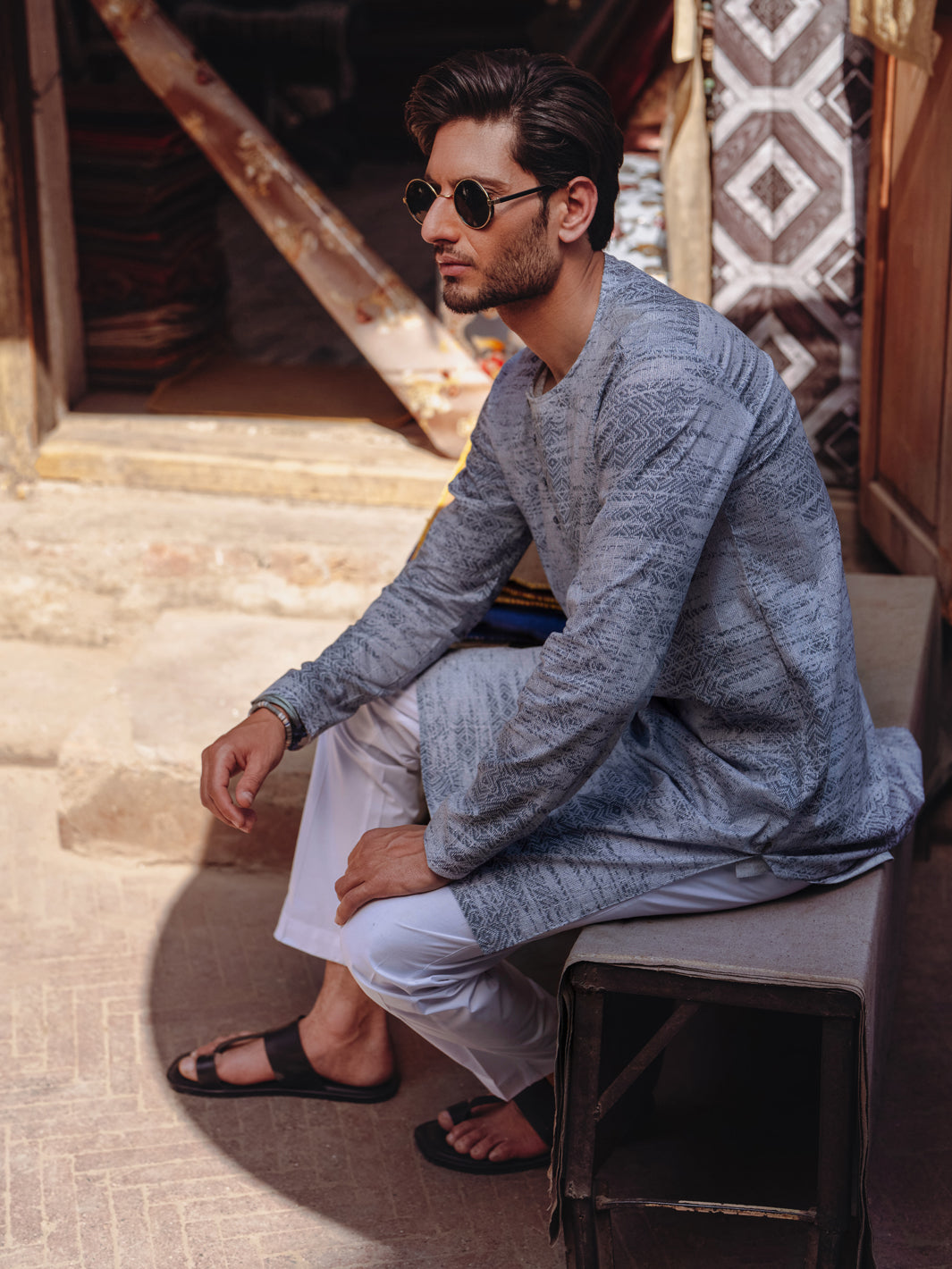 Premium Cotton Grey Kurta for Men - Comfortable & Stylish Indian Traditional Wear - Perfect for Festivals, Weddings & Casual Outings
