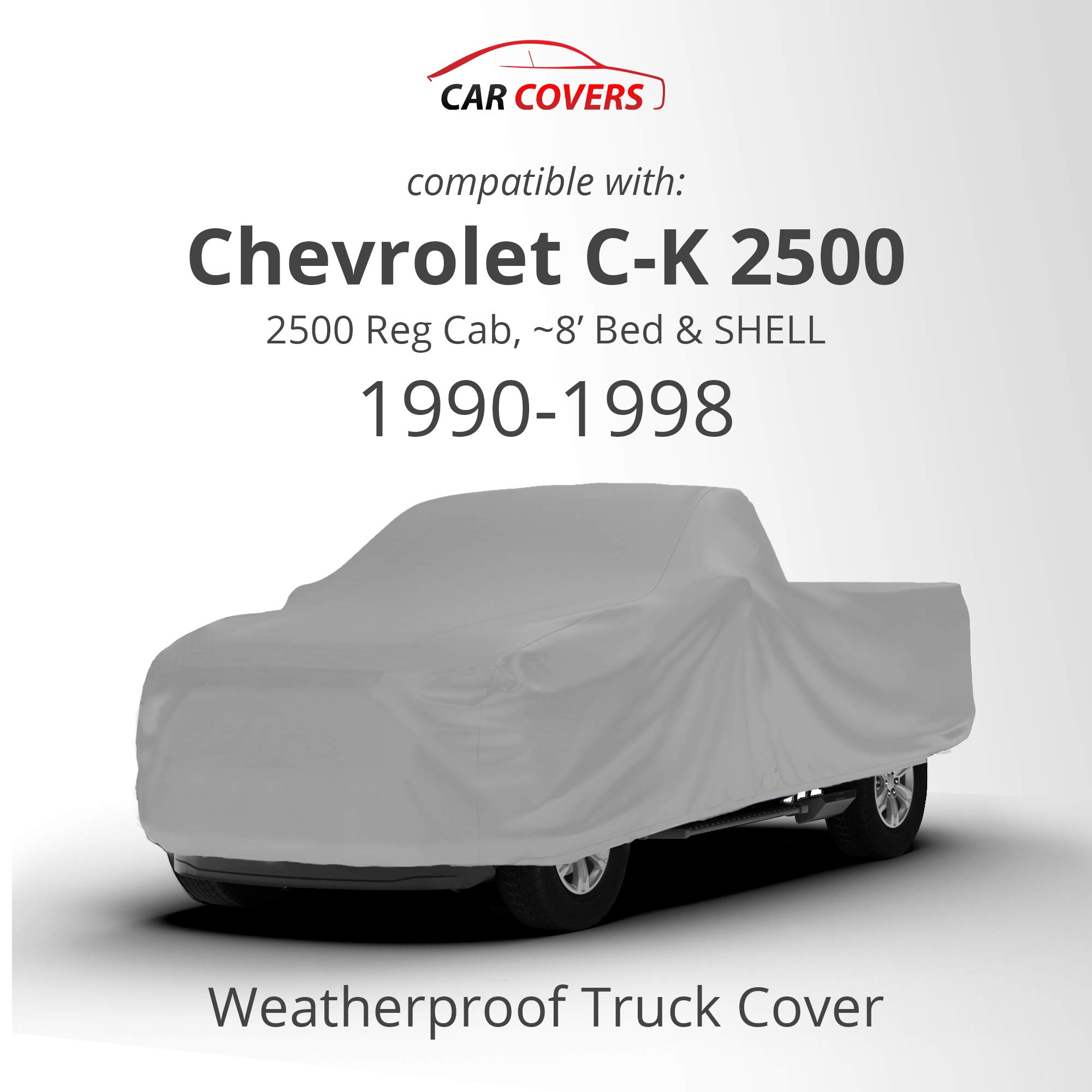 Weatherproof Truck Cover for Chevrolet C-K 2500 (1990-1998) | Heavy Duty Outdoor Car Cover with Anti-Theft Cable Lock | Waterproof & UV Resistant for 8' Regular Cab & Shell | Perfect for Parking, Storage & Extreme Weather Protection