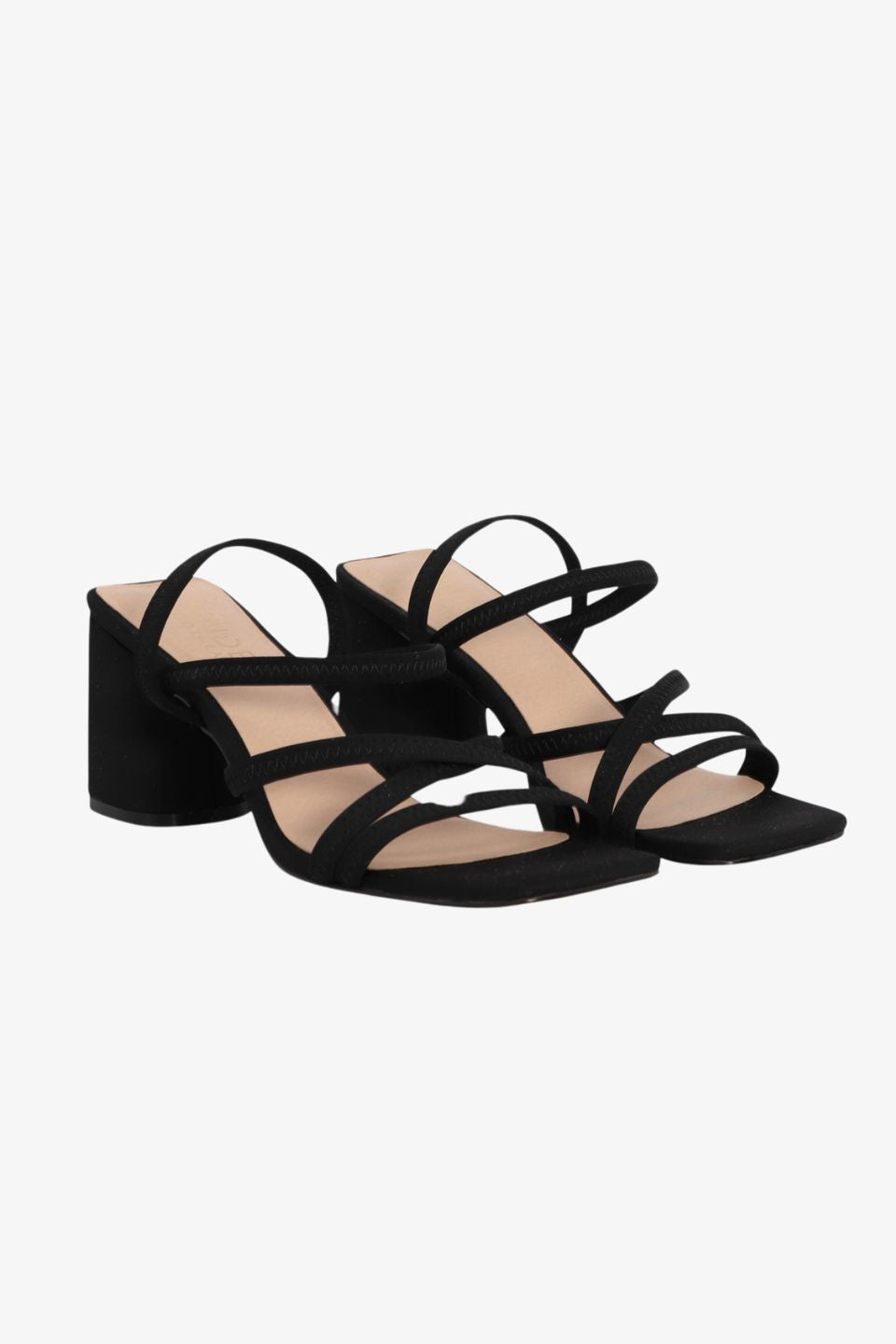 Suki Black Strappy Mid Heel Shoes for Women - Comfortable Dress Sandals with Ankle Strap - Perfect for Weddings, Parties & Office Wear