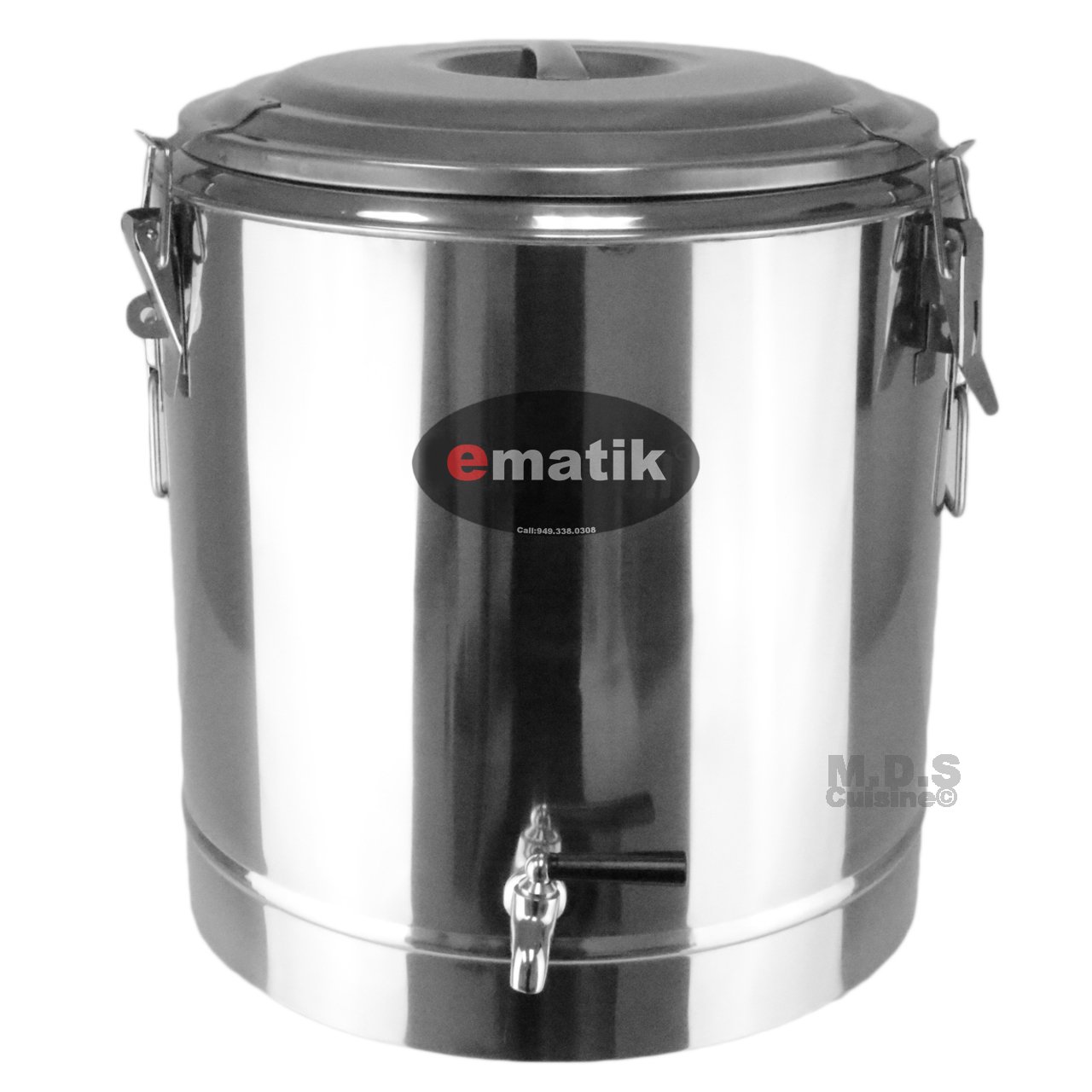 36 QT Stainless Steel Stock Pot with Commercial Dispenser - Heavy Duty Thermal Cooking Pot for Restaurants, Catering & Large Family Meals