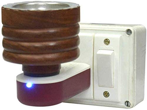 Electric Camphor Burner & Aroma Diffuser - AL-FALAH Smart Kapoor Dani Incense Holder with Switch, Bakhoor & Dhupdani - Black Metal Night Lamp for Home Meditation, Yoga, and Relaxation