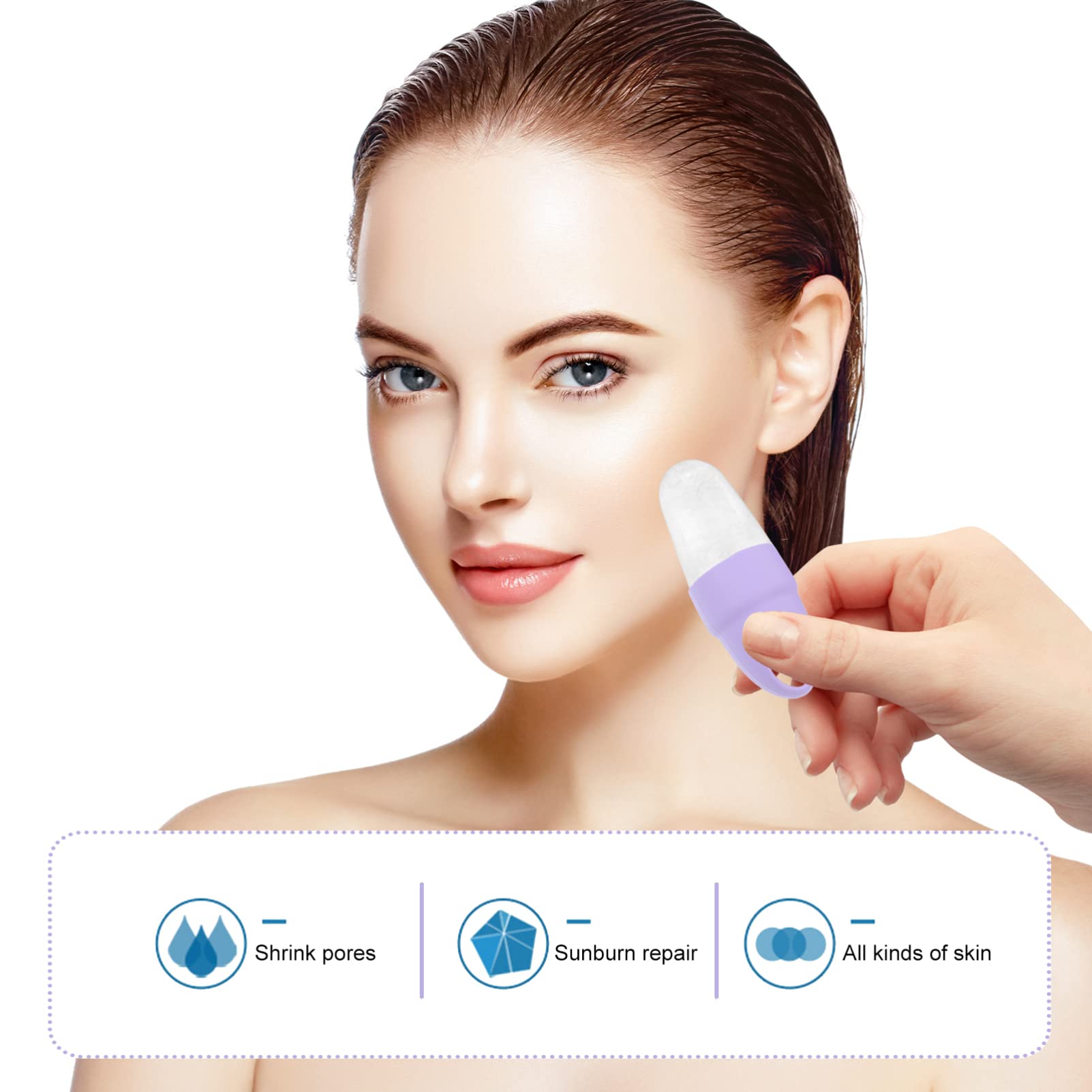 Beaupretty Ice Roller Cover for Face - Reusable Waterproof Facial Massage Tool for Skin Hydration & Glow (Purple) | Perfect for Morning Routine, Puffiness Relief & Post-Workout Skin Care