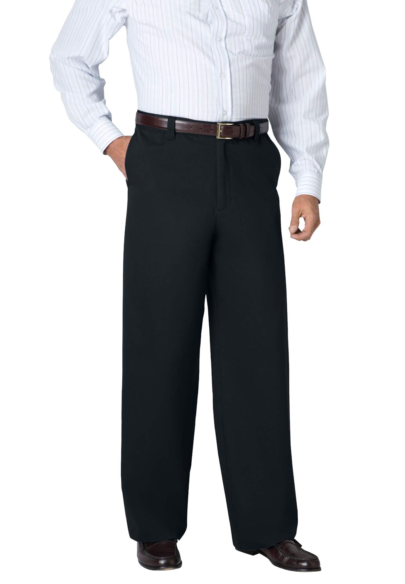 KingSize Men's Big & Tall Wrinkle-Free Expandable Waist Dress Pants for Work & Formal Occasions - Comfortable Office & Business Attire