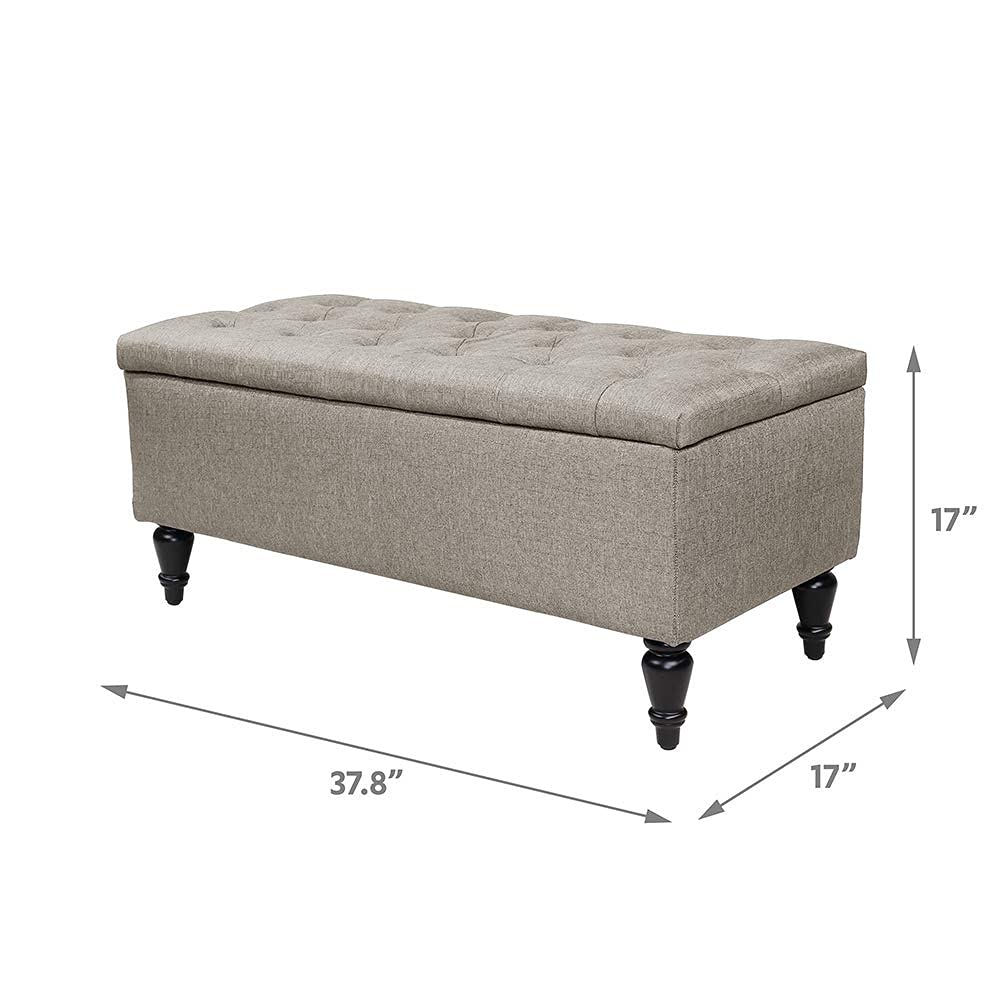 MAYPEX 38 Inch Tufted Rectangular Storage Ottoman Bench - Coffee Table with Smooth Hinge Lid, Multi-Purpose Seat for Living Room, Bedroom & Office - Beige | Perfect for Extra Seating, Hidden Storage & Home Decor
