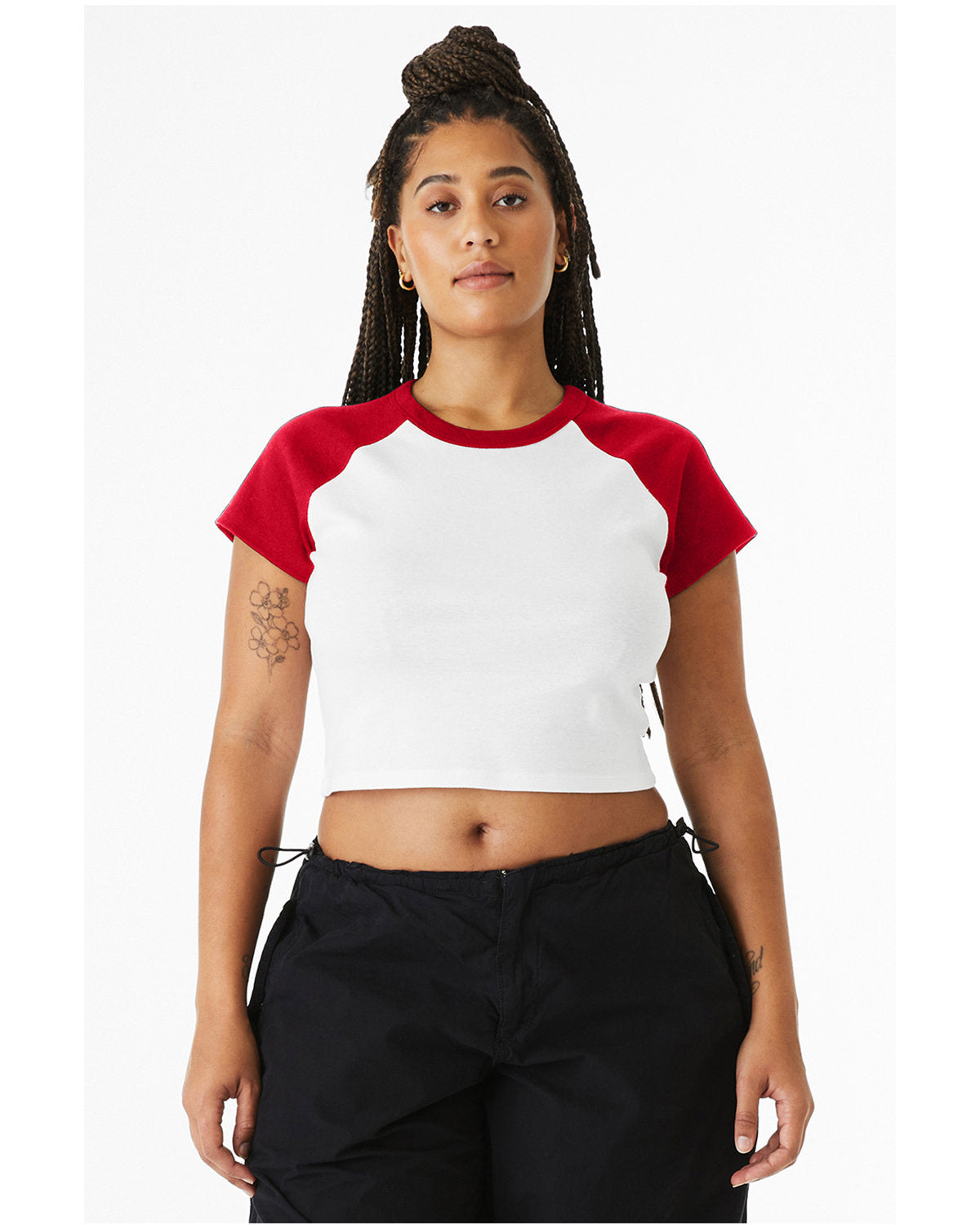 Bella + Canvas 1201 Women's Micro Ribbed Raglan Baby Tee - Soft Comfort Fit Short Sleeve Shirt for Casual Wear, Maternity, and Layering