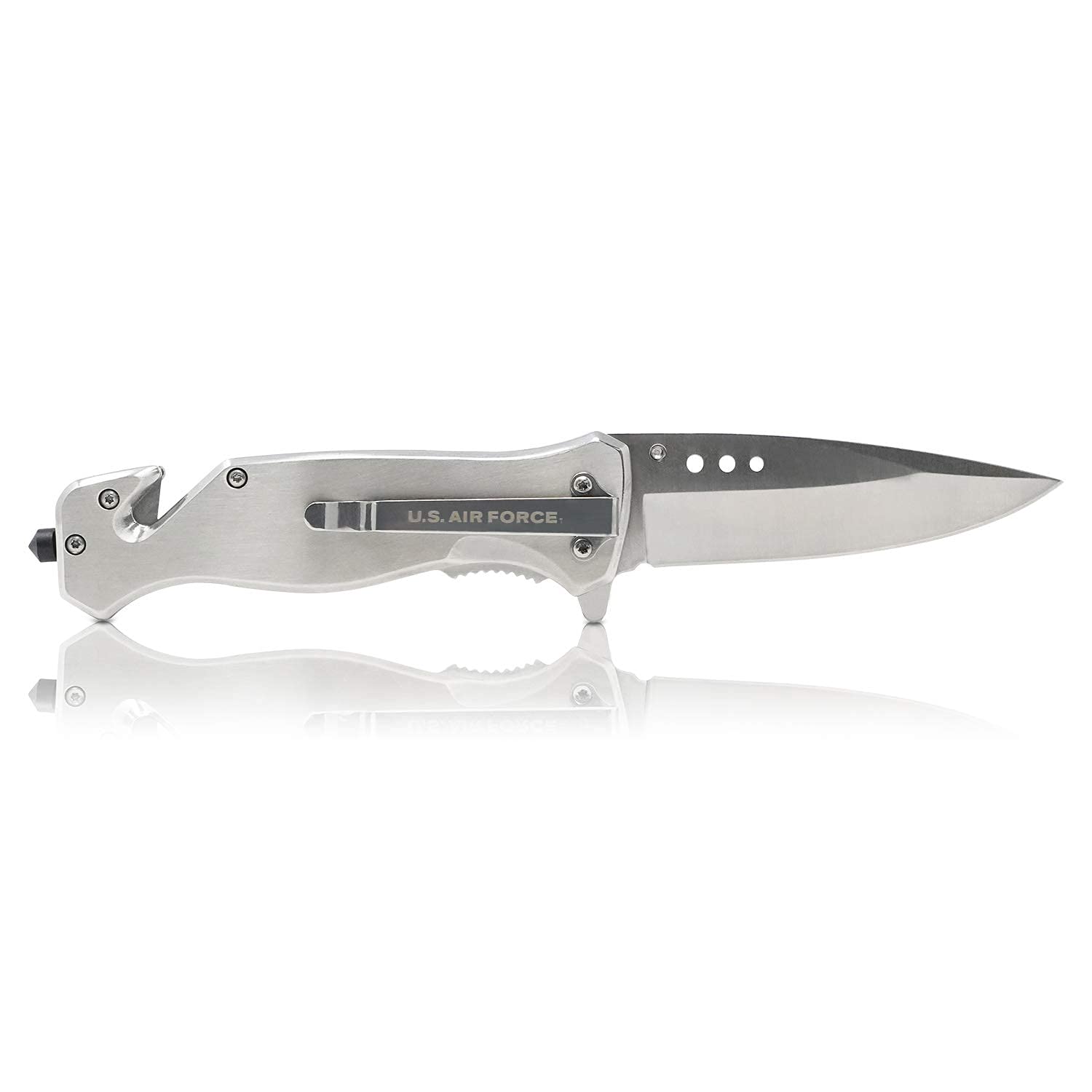 Elite Tactical Folding Knife for Military & Air Force - Silver Blade - Veteran Owned Business - Perfect for Camping, Survival & Outdoor Adventures