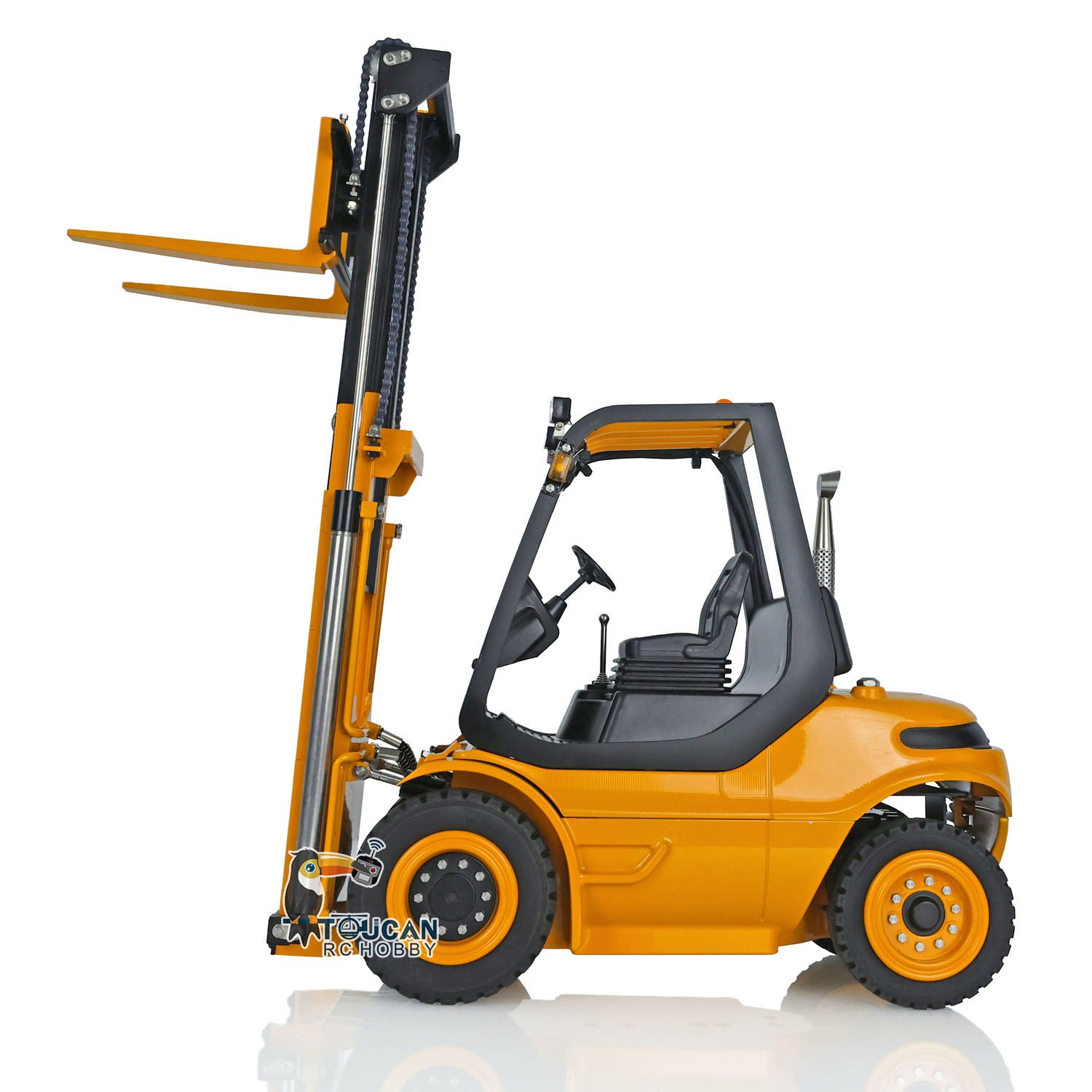 1/14 Scale Metal LESU Assembled & Painted RC Forklift Truck - RTR with Light, Sound, Motor, Servo & ESC - Includes Flysky FS Transmitter & Receiver - Perfect for Indoor/Outdoor RC Hobby, Construction Site Play & Collectors Display