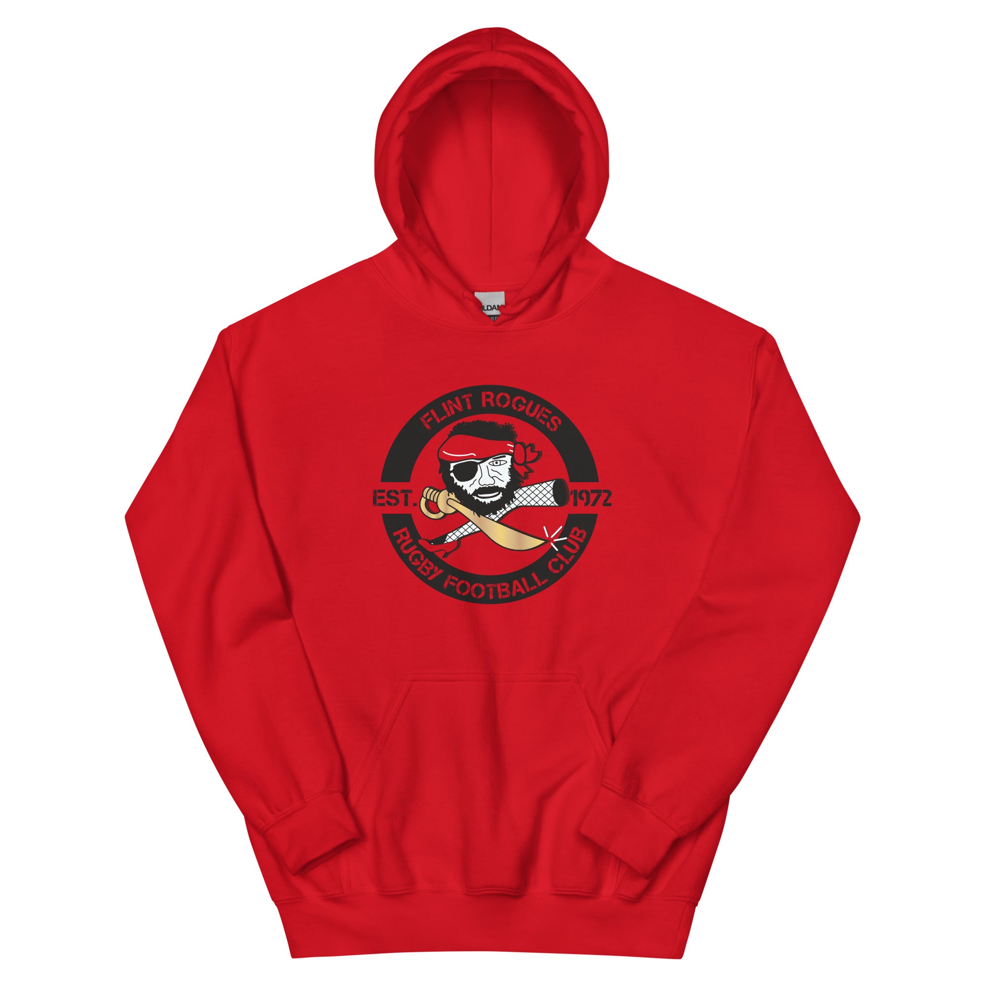 Flint Rogues RFC Heavy Blend Hoodie for Men - Premium Cotton Pullover Sweatshirt for Casual Wear, Workout & Outdoor Activities