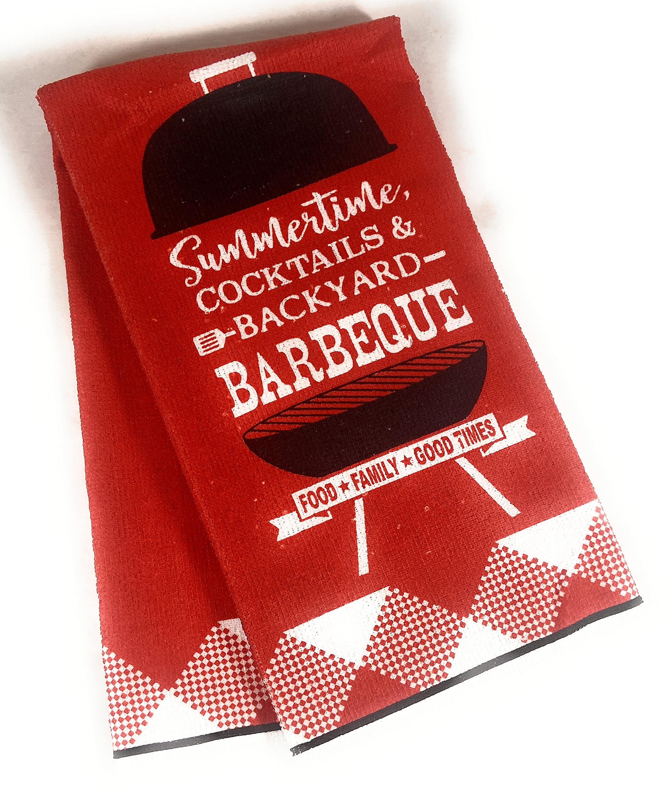 Heat Resistant Oven Mitts and Pot Holders Set with Kitchen Towels - Soft Cooking Gloves for Baking, Grilling & BBQ - 4pc Kitchen Accessories for Summer Cocktails & Backyard Parties