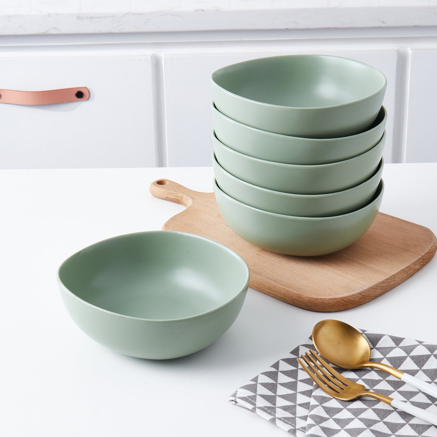 Delilah Porcelain Bowl Set - 6-Piece Dinnerware Set for Soup, Salad & Dessert | Elegant & Durable for Everyday Use & Entertaining