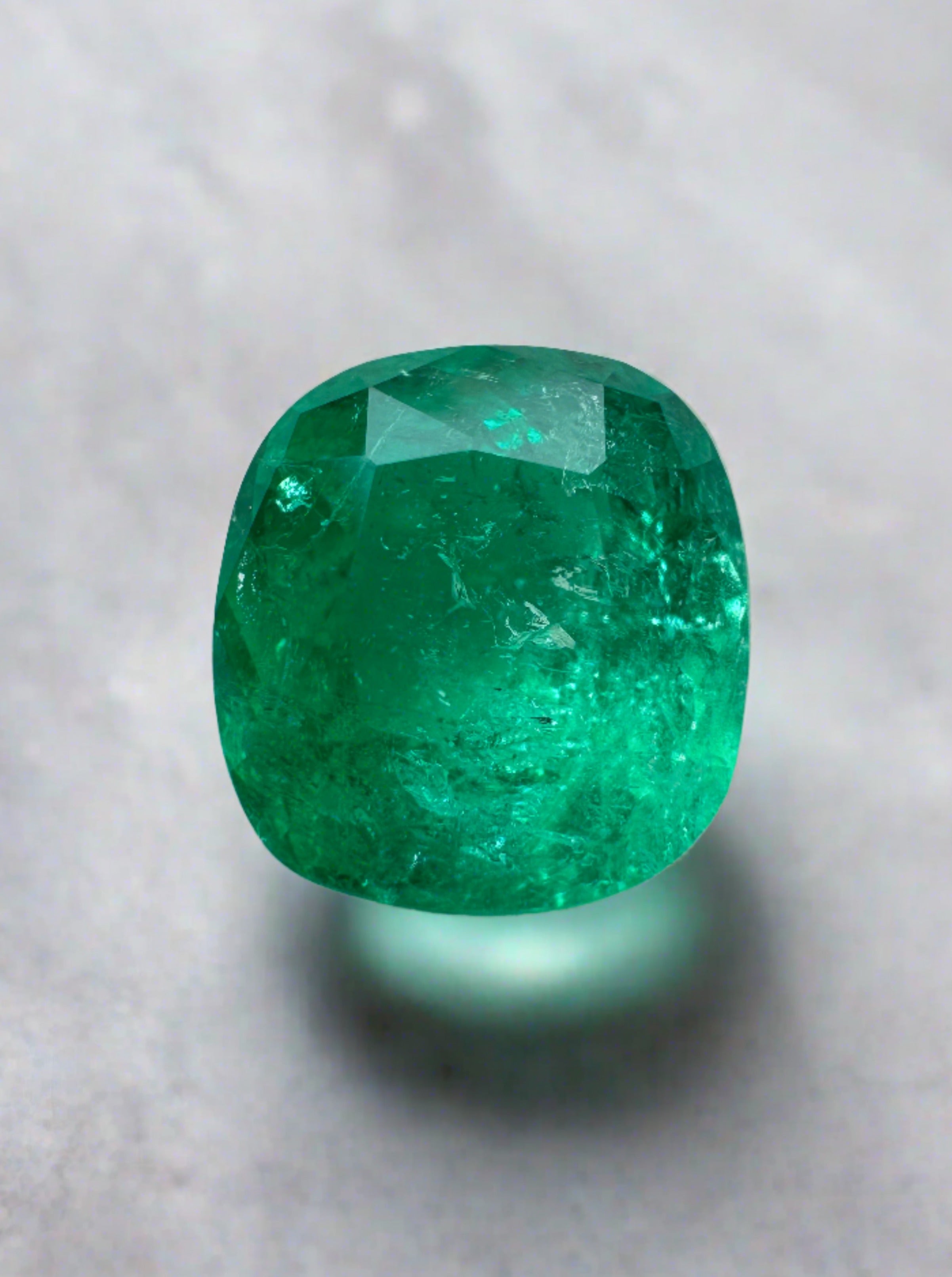 1.81 Carat Intense Green Natural Colombian Loose Emerald Gemstone - Cushion Cut for Jewelry Making, Engagement Rings & Luxury Gifts
