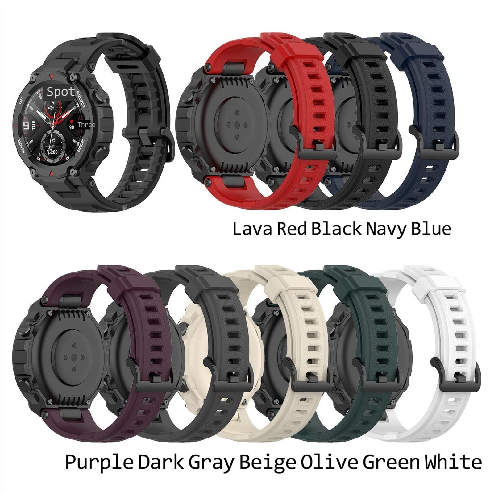**Huami T-Rex Replacement Silicone Band - Soft Sport Strap for Smart Watch, Durable Wrist Protection Case, Transparent (4-Strap Pack) - Perfect for Running, Swimming & Outdoor Activities**
