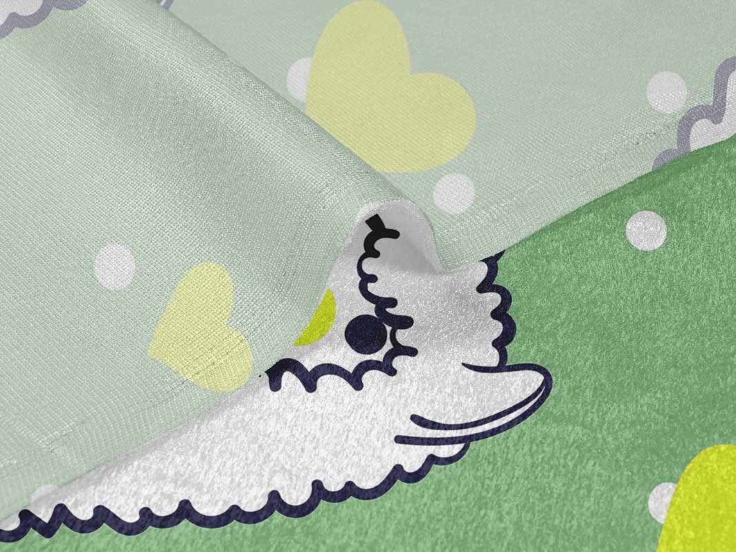 oneOone Velvet Light Green Fabric Sheep Nursery Decor - 58 Inch Wide Printed Craft Fabric for Sewing | Perfect for DIY Baby Blankets, Nursery Curtains & Home Decor Projects